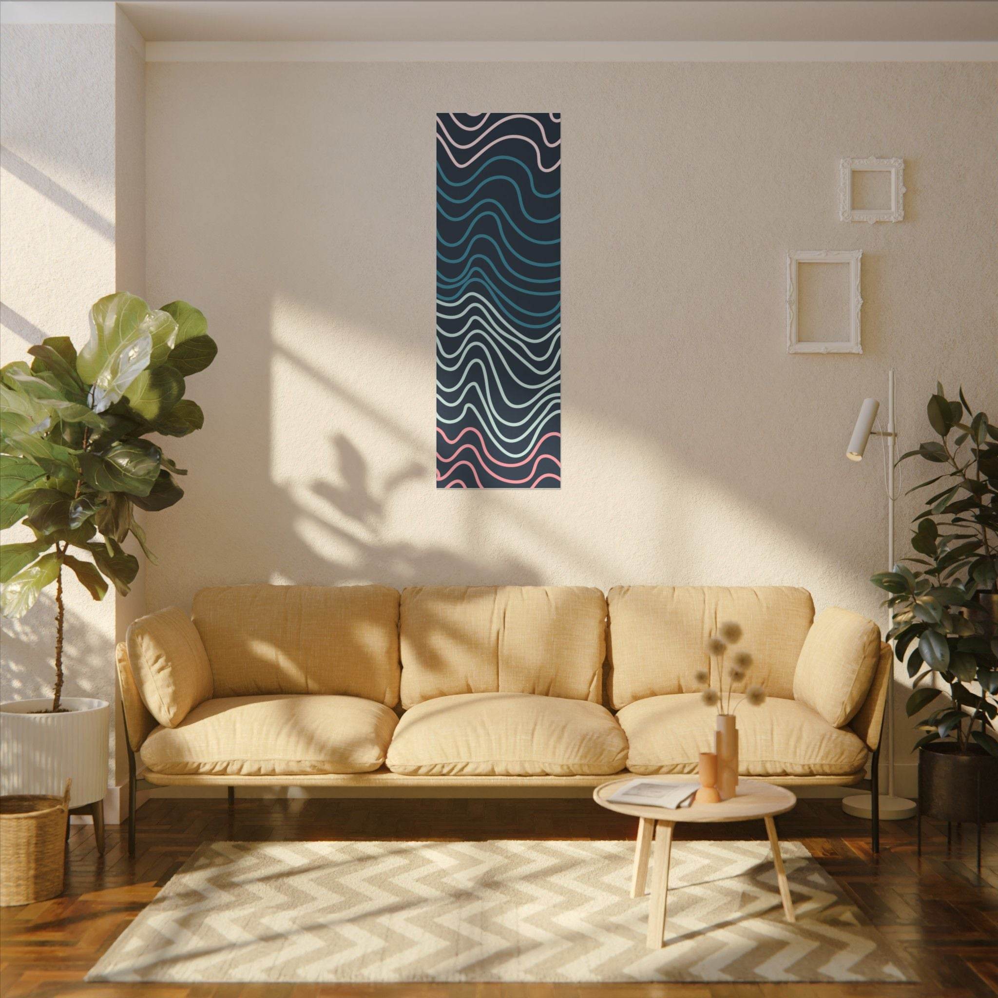 Wiggle Waves Matte Canvas Stretched Multi-Size - Esmeralda Ecostore
