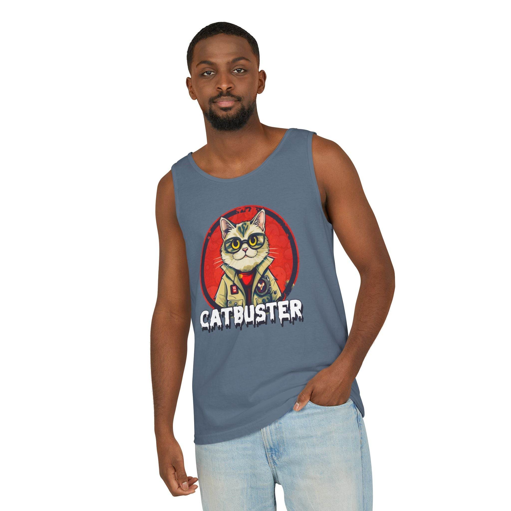 Catbuster Unisex Garment-Dyed Tank Top - Esmeralda Ecostore