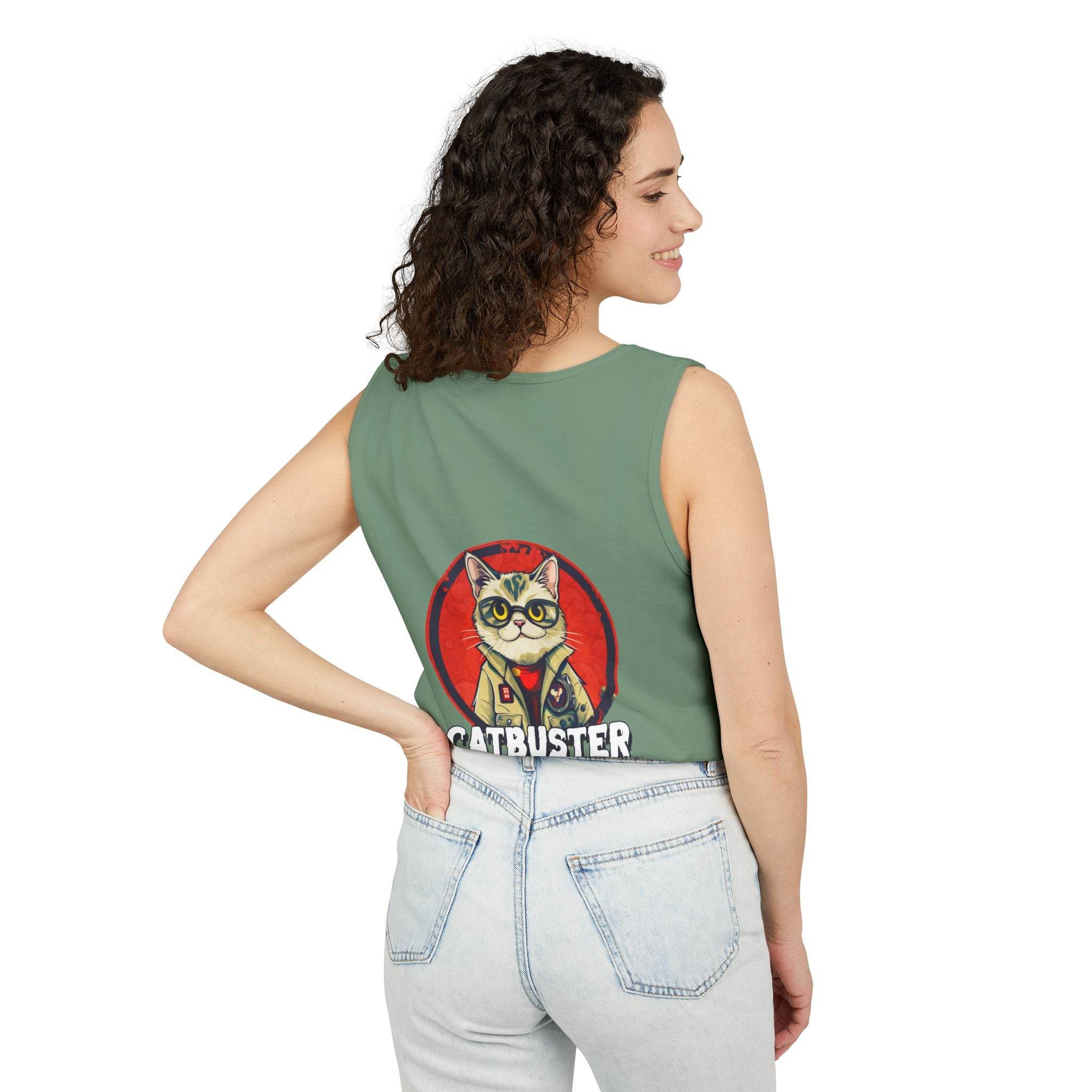 Catbuster Unisex Garment-Dyed Tank Top - Esmeralda Ecostore