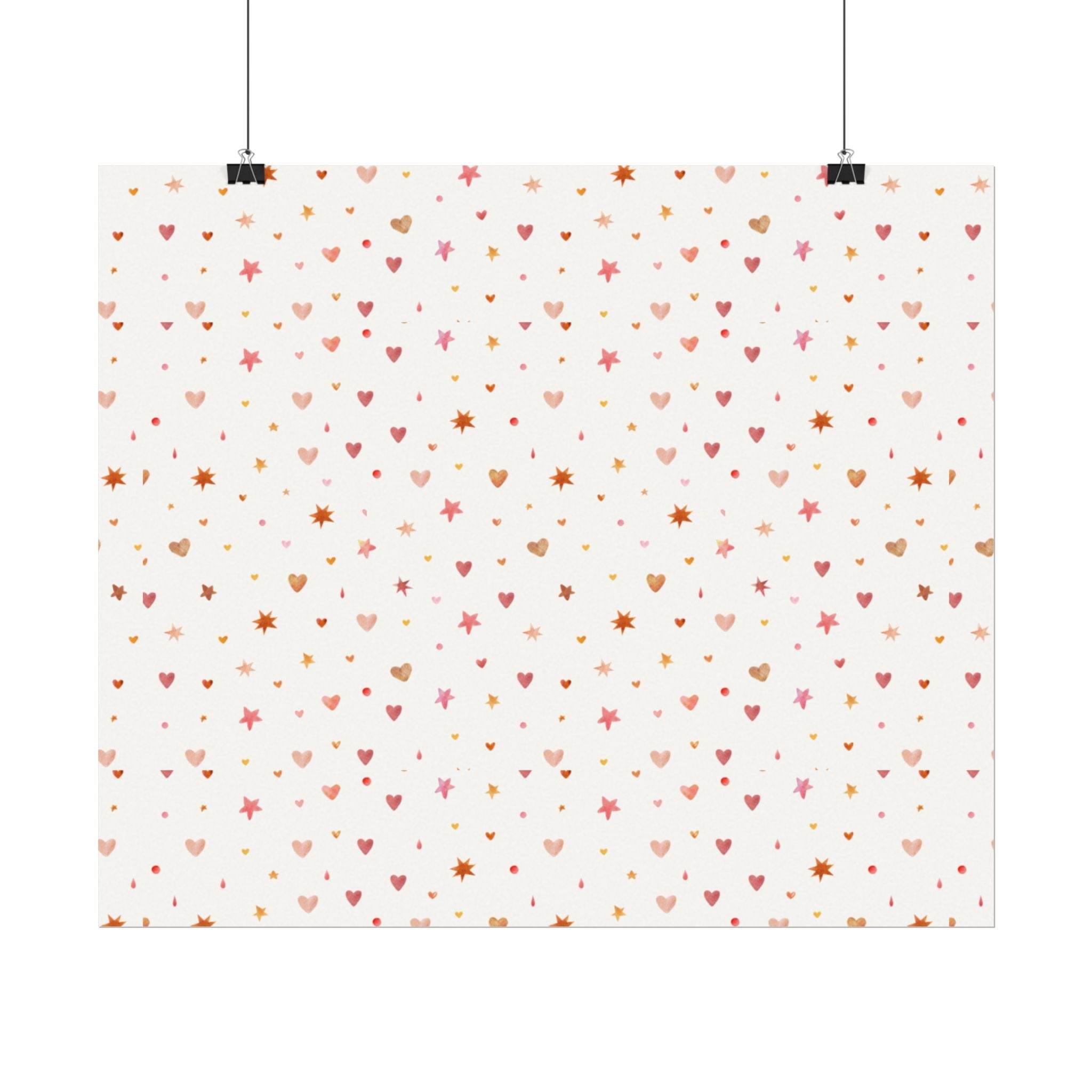 Heart Sparkle Textured Watercolor Matte Posters - Posters - Esmeralda Ecostore
