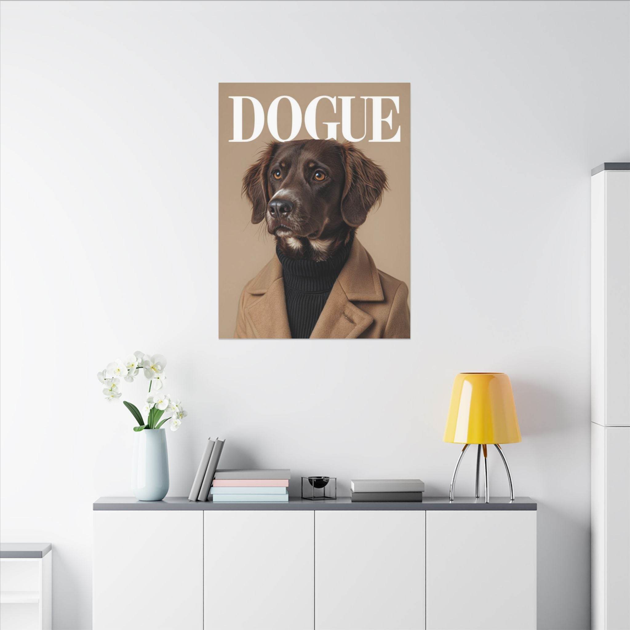 Stylish Dog Art Print Matte Canvas Stretched 0.75" - Multi-Size
