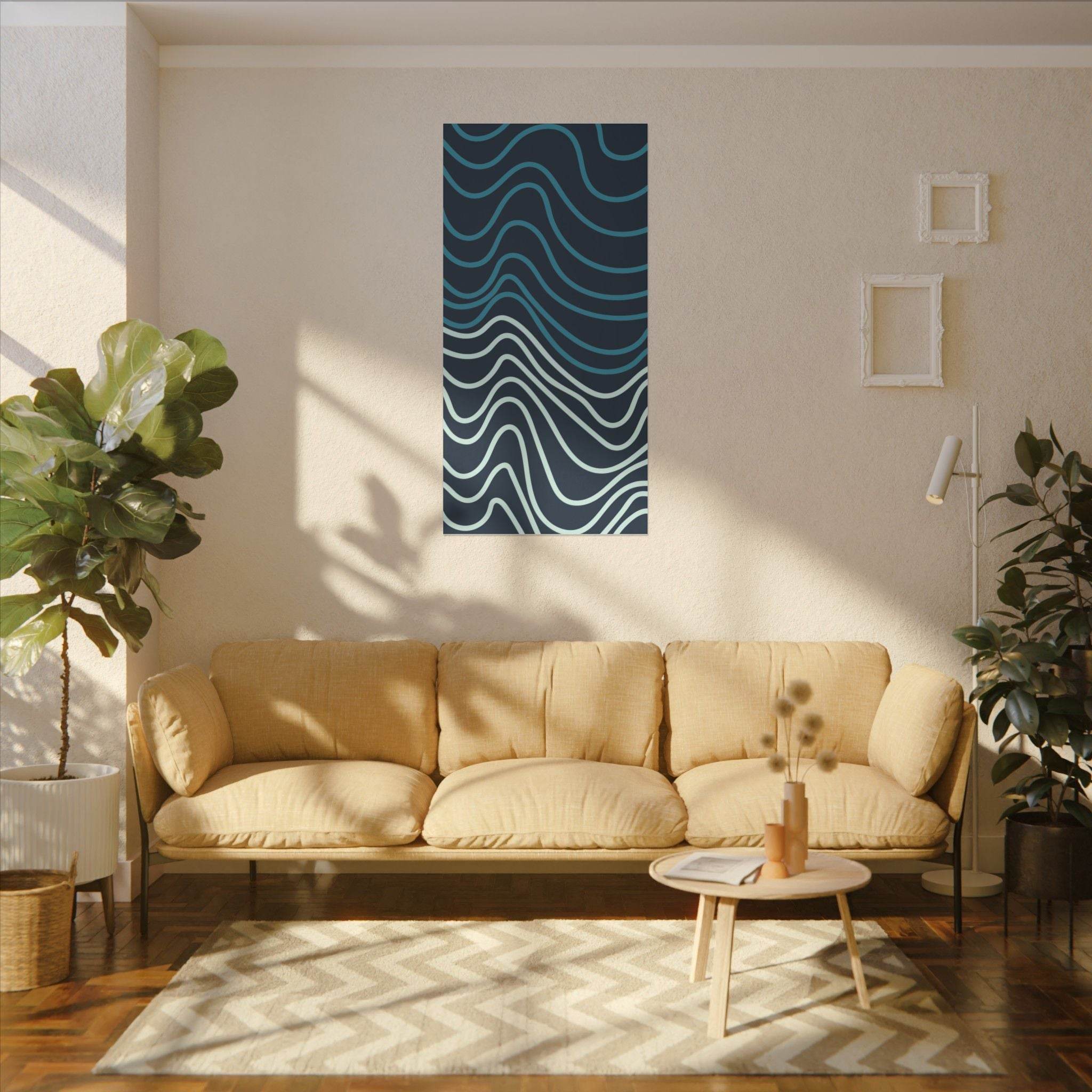 Wiggle Waves Matte Canvas Stretched Multi-Size - Esmeralda Ecostore