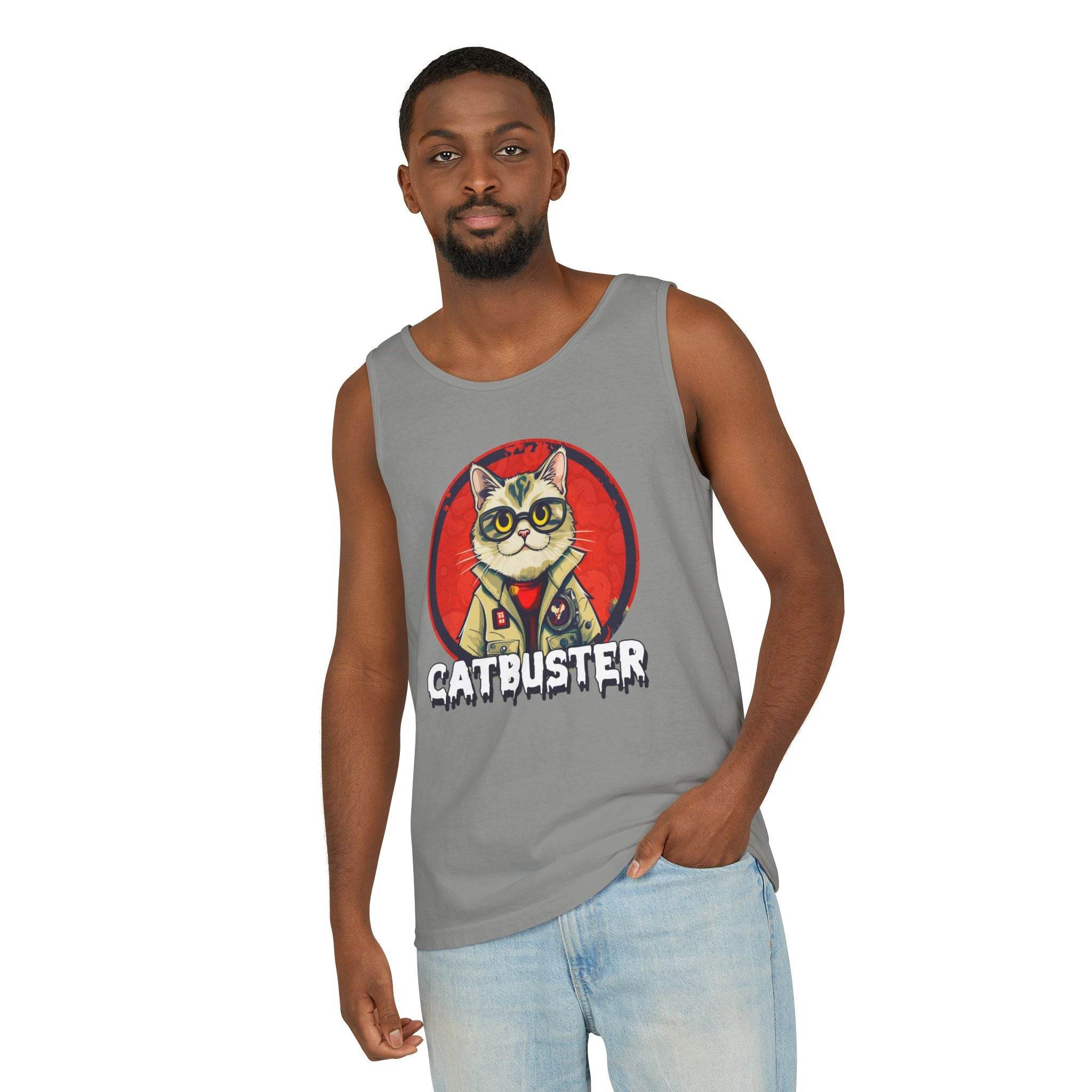 Catbuster Unisex Garment-Dyed Tank Top - Esmeralda Ecostore