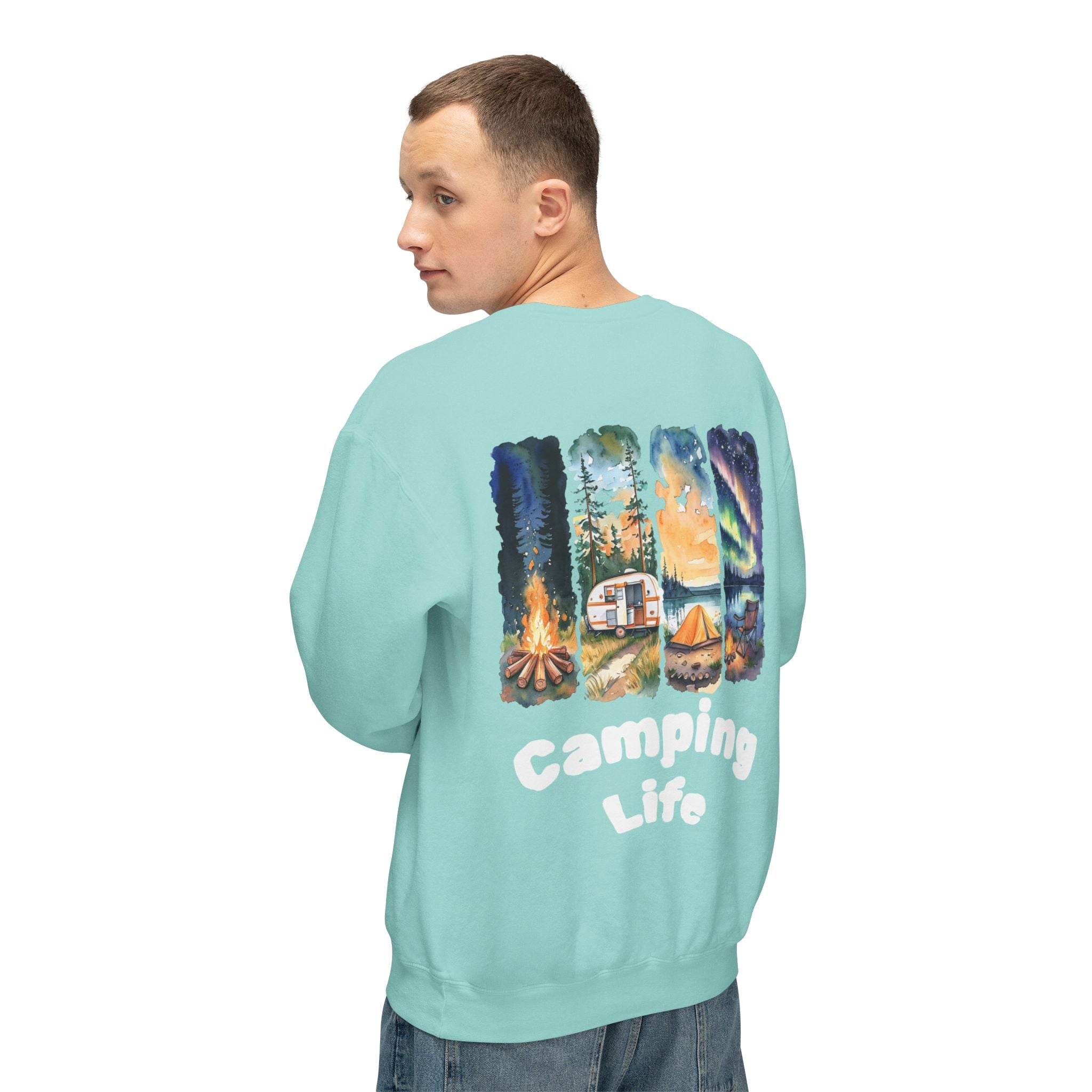 Camping Life Unisex Lightweight Crewneck Sweatshirt
