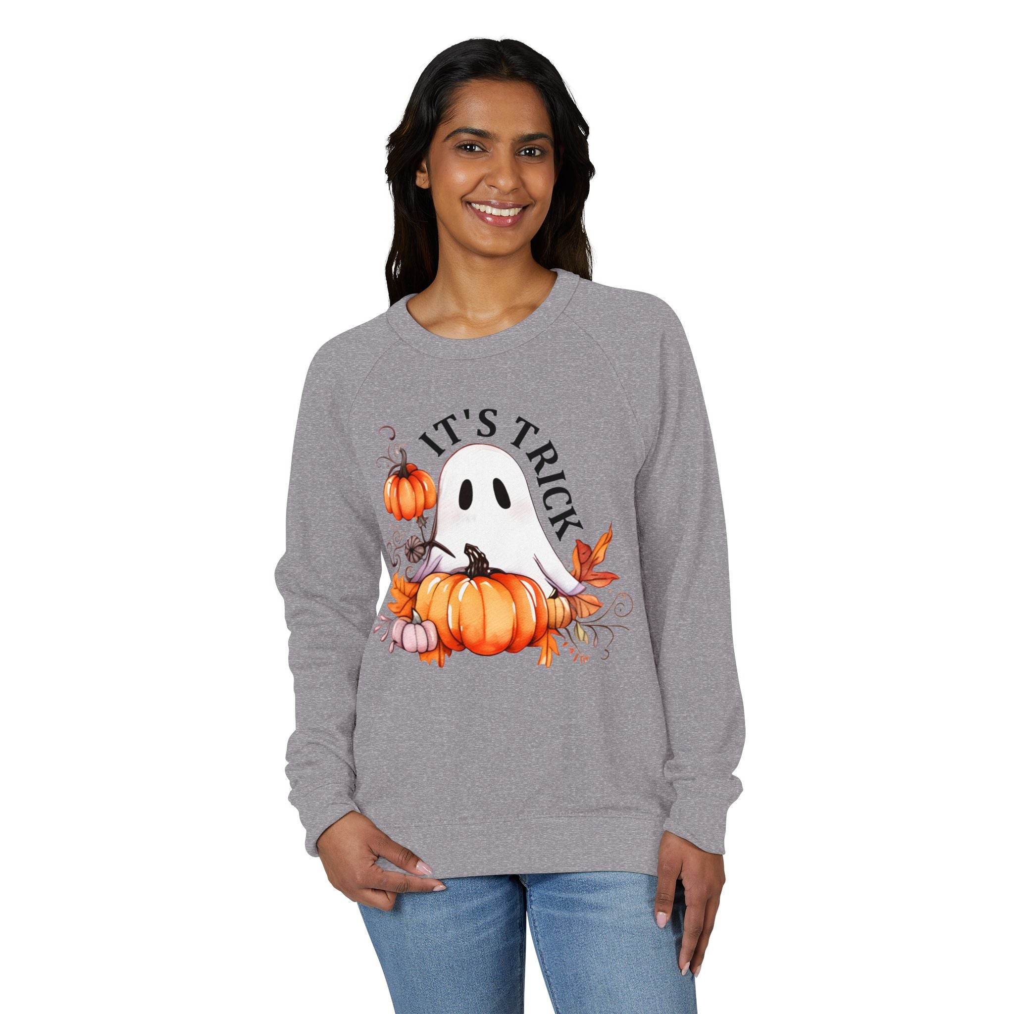 It's Trick Unisex French Terry Raglan Crewneck - Esmeralda Ecostore