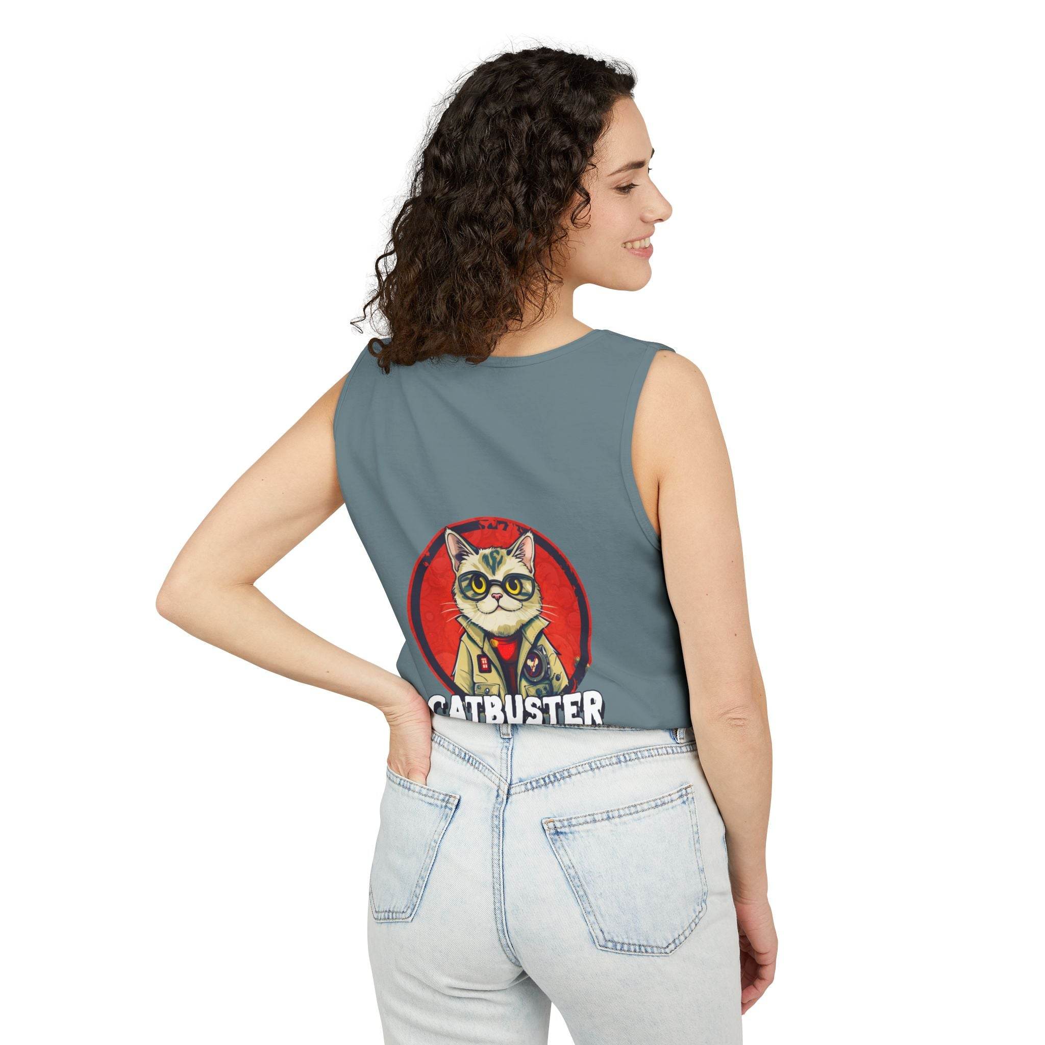 Catbuster Unisex Garment-Dyed Tank Top - Esmeralda Ecostore