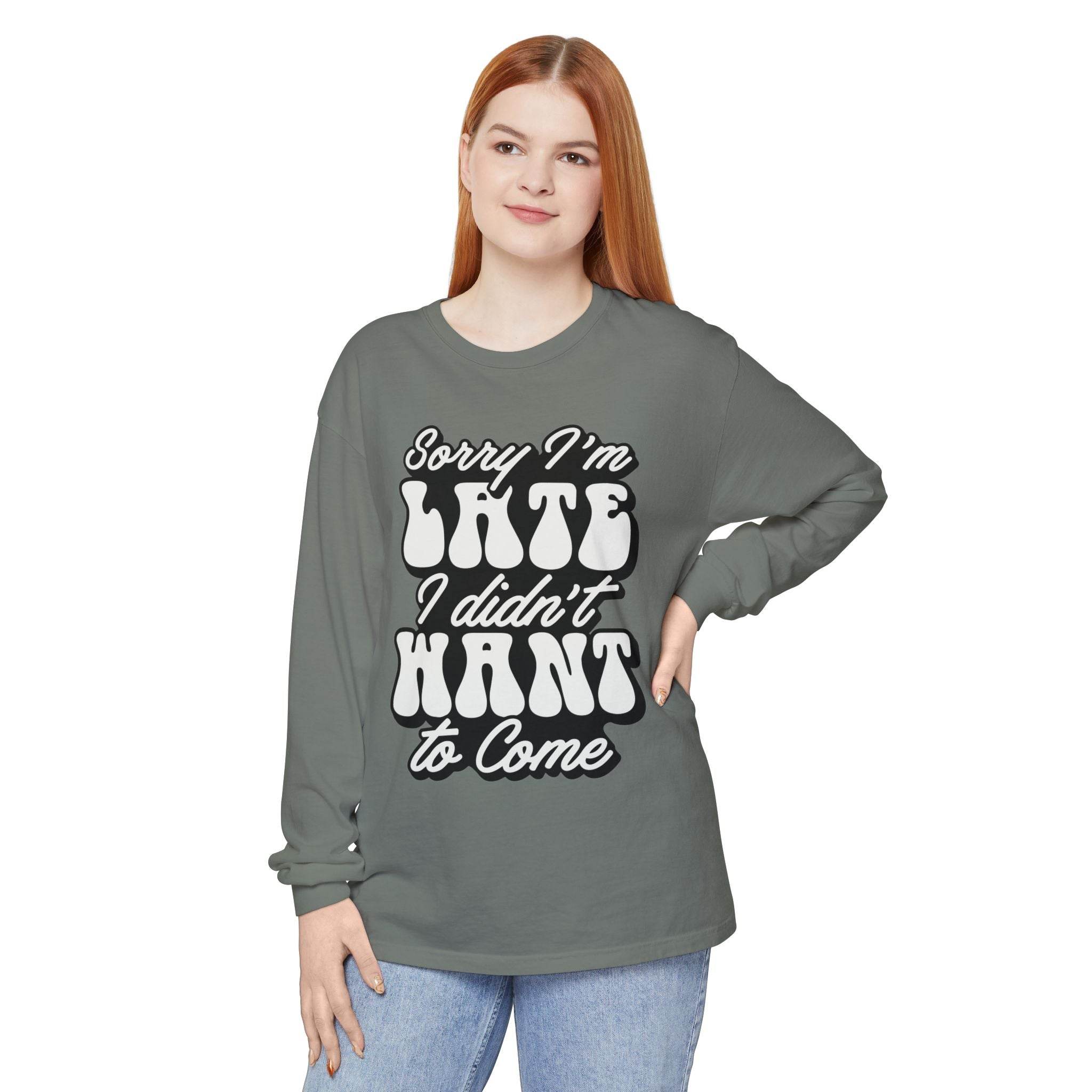 Sarcastic Unisex Garment-Dyed Long Sleeve T-Shirt - Esmeralda Ecostore