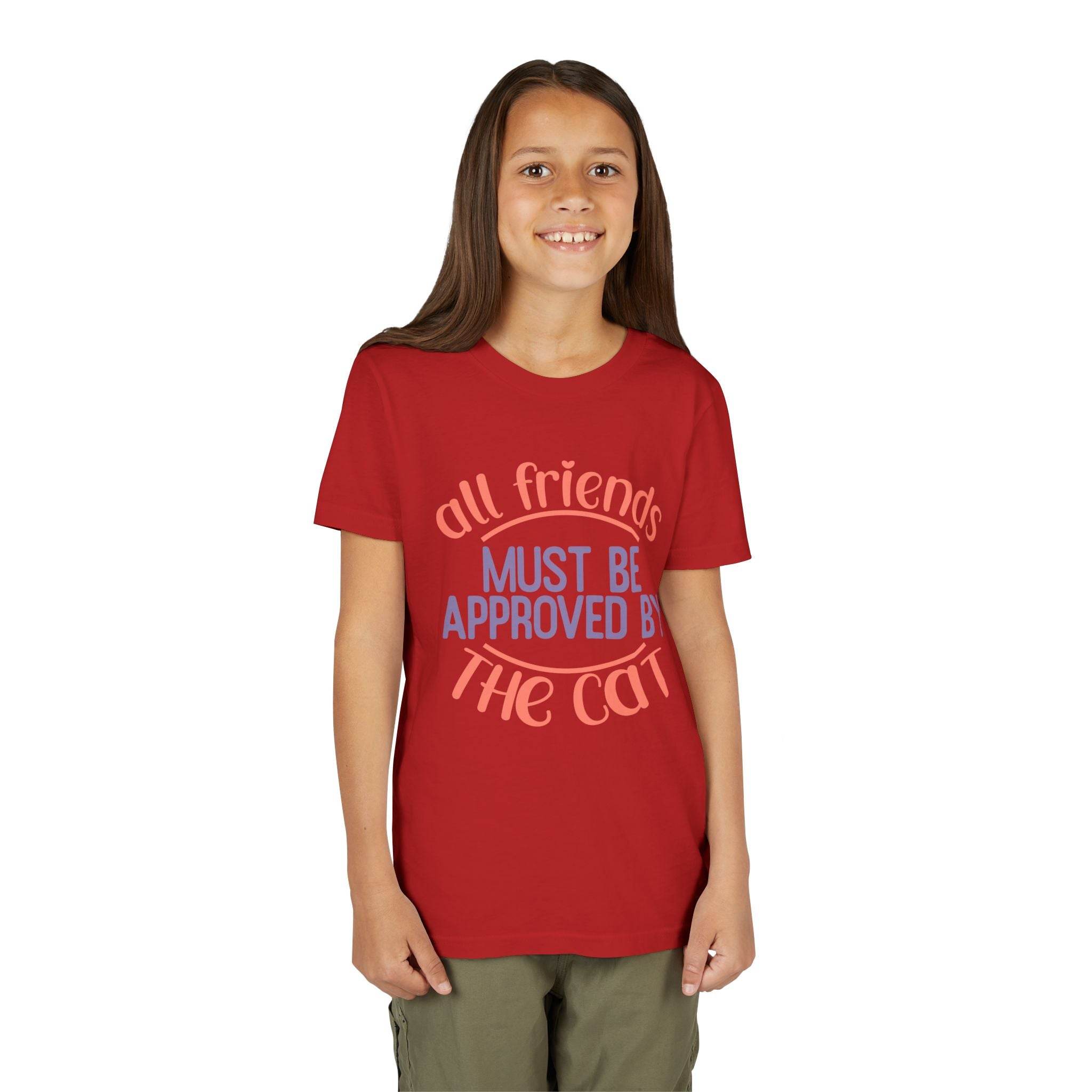 All Friends must be Approved by the Cat Youth Short Sleeve Tee - Esmeralda Ecostore