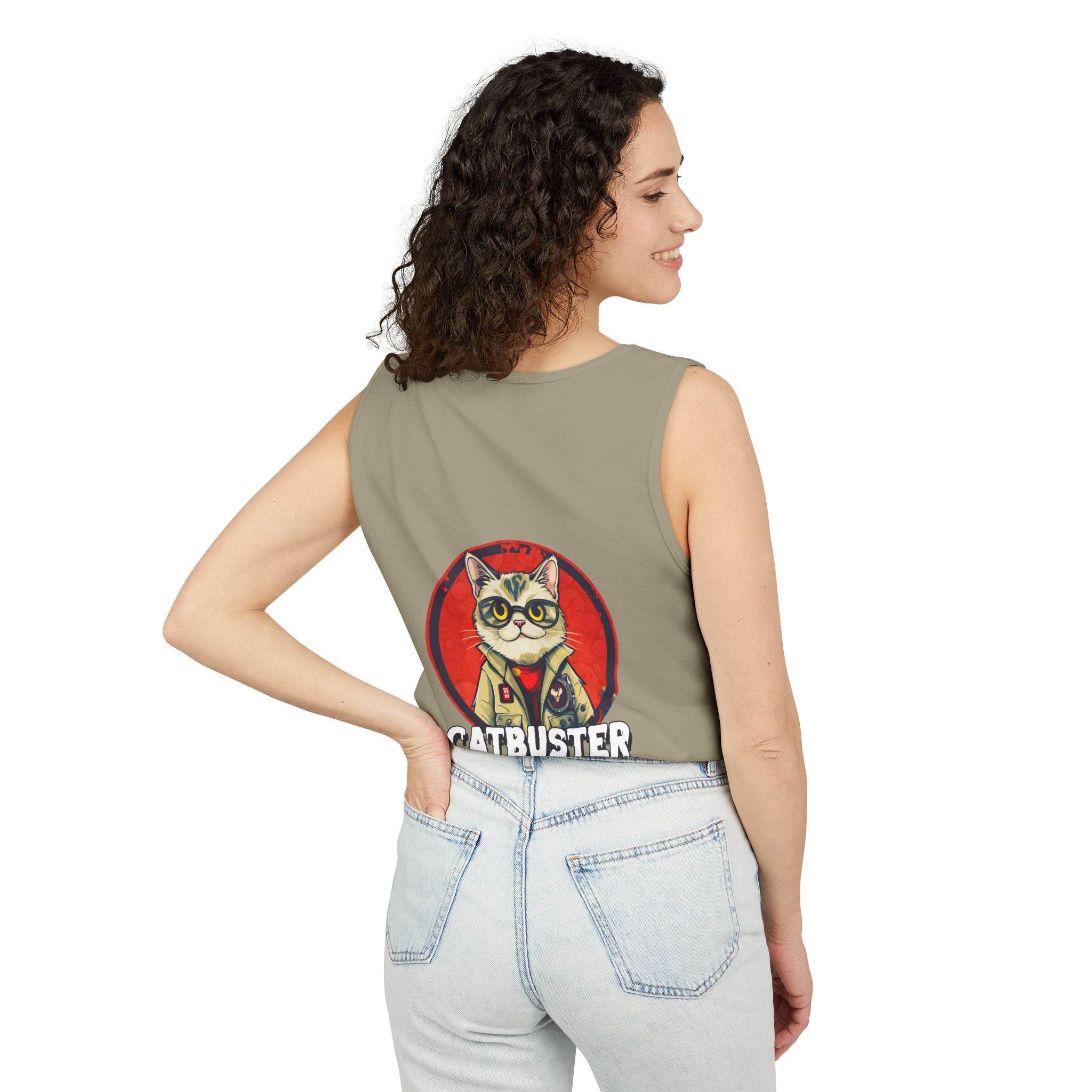 Catbuster Unisex Garment-Dyed Tank Top - Esmeralda Ecostore