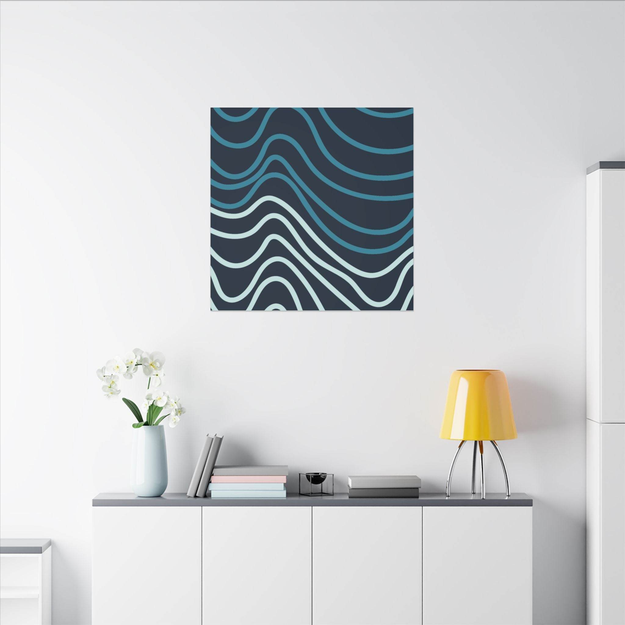 Wiggle Waves Matte Canvas Stretched Multi-Size - Esmeralda Ecostore