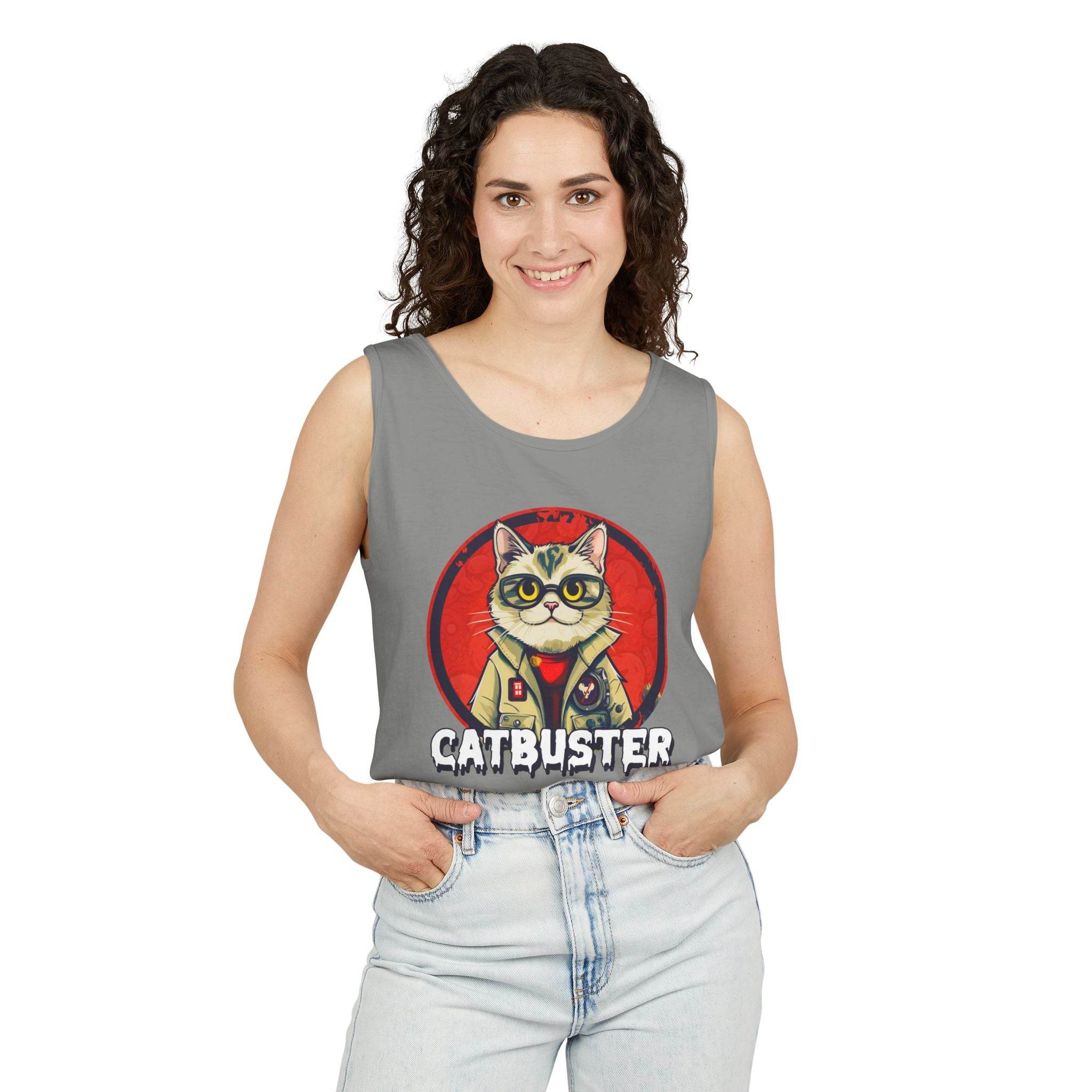 Catbuster Unisex Garment-Dyed Tank Top - Esmeralda Ecostore
