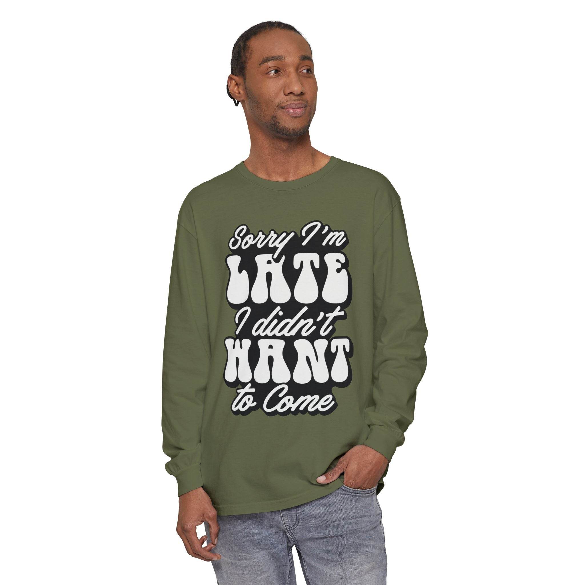 Sarcastic Unisex Garment-Dyed Long Sleeve T-Shirt - Esmeralda Ecostore