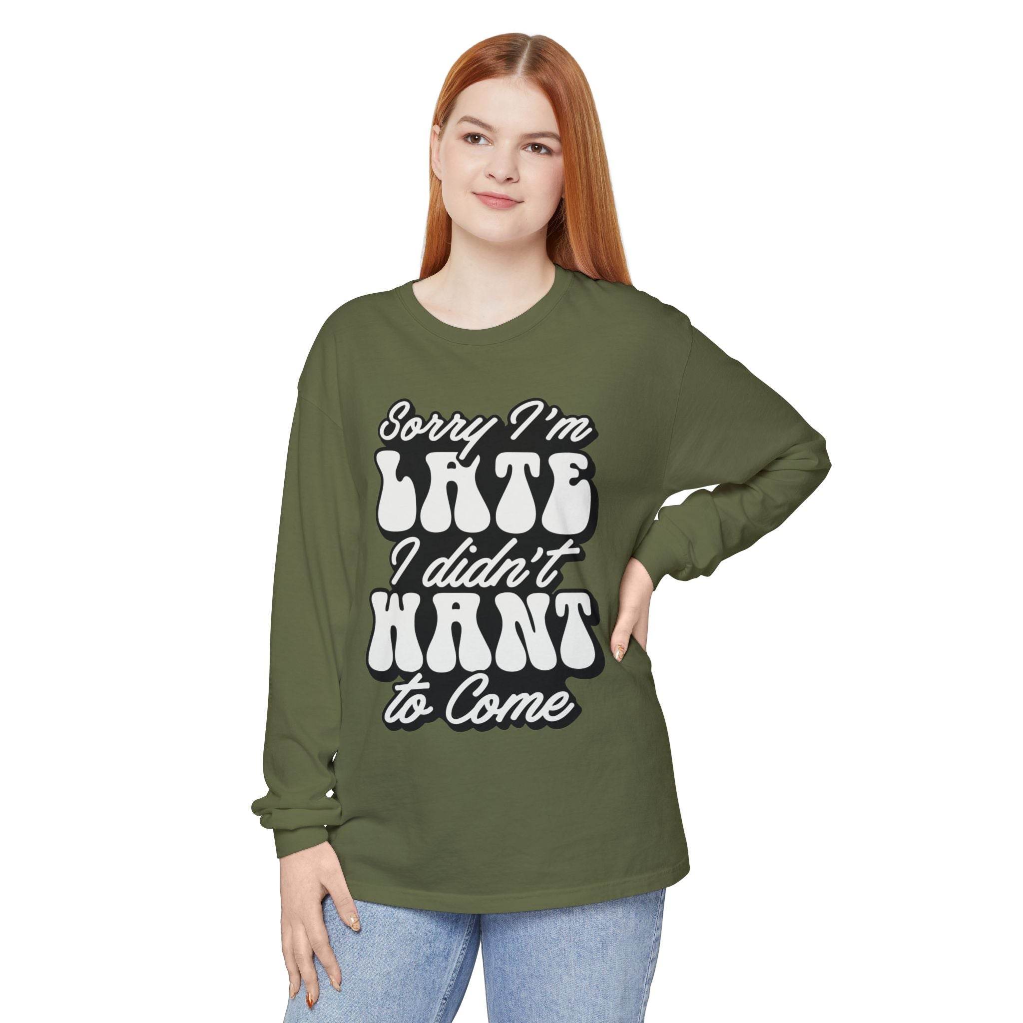 Sarcastic Unisex Garment-Dyed Long Sleeve T-Shirt - Esmeralda Ecostore