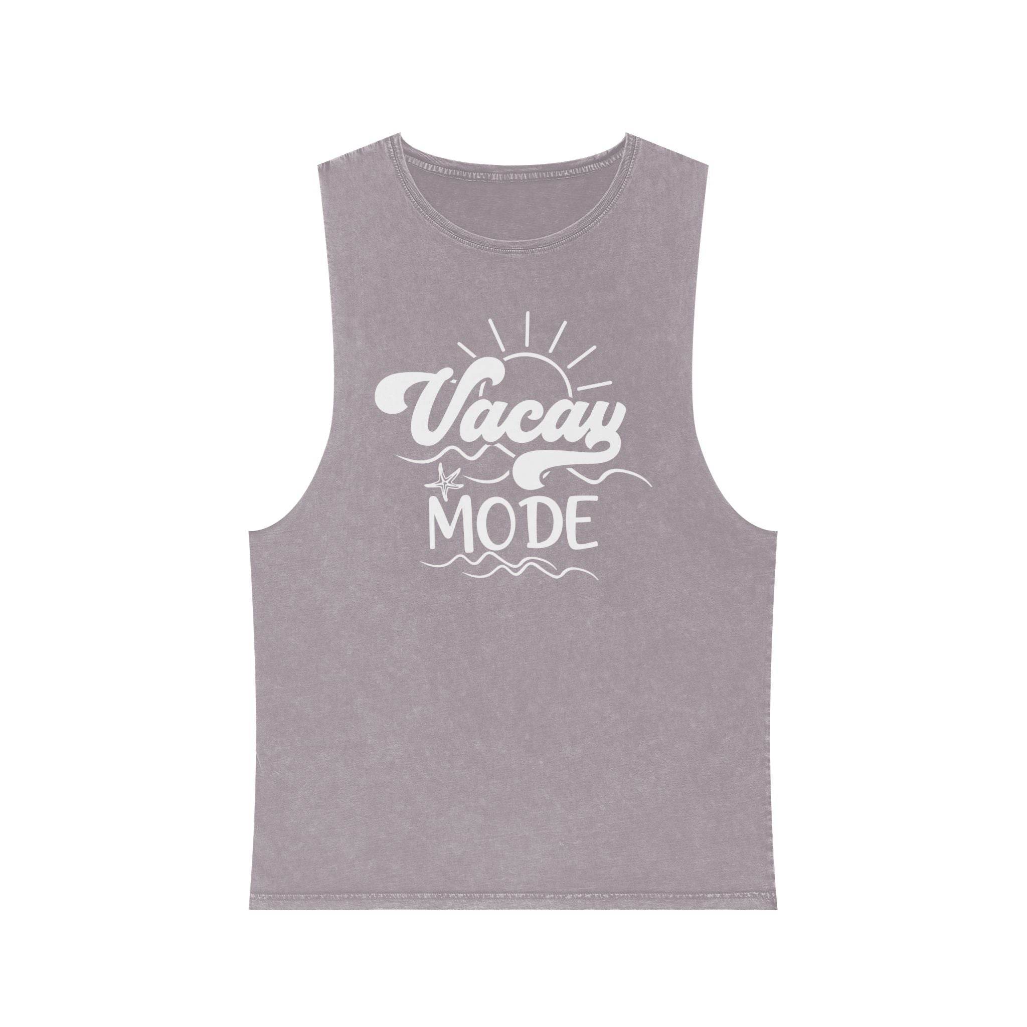 Vacay Mode Unisex Stonewash Tank Top - Esmeralda Ecostore