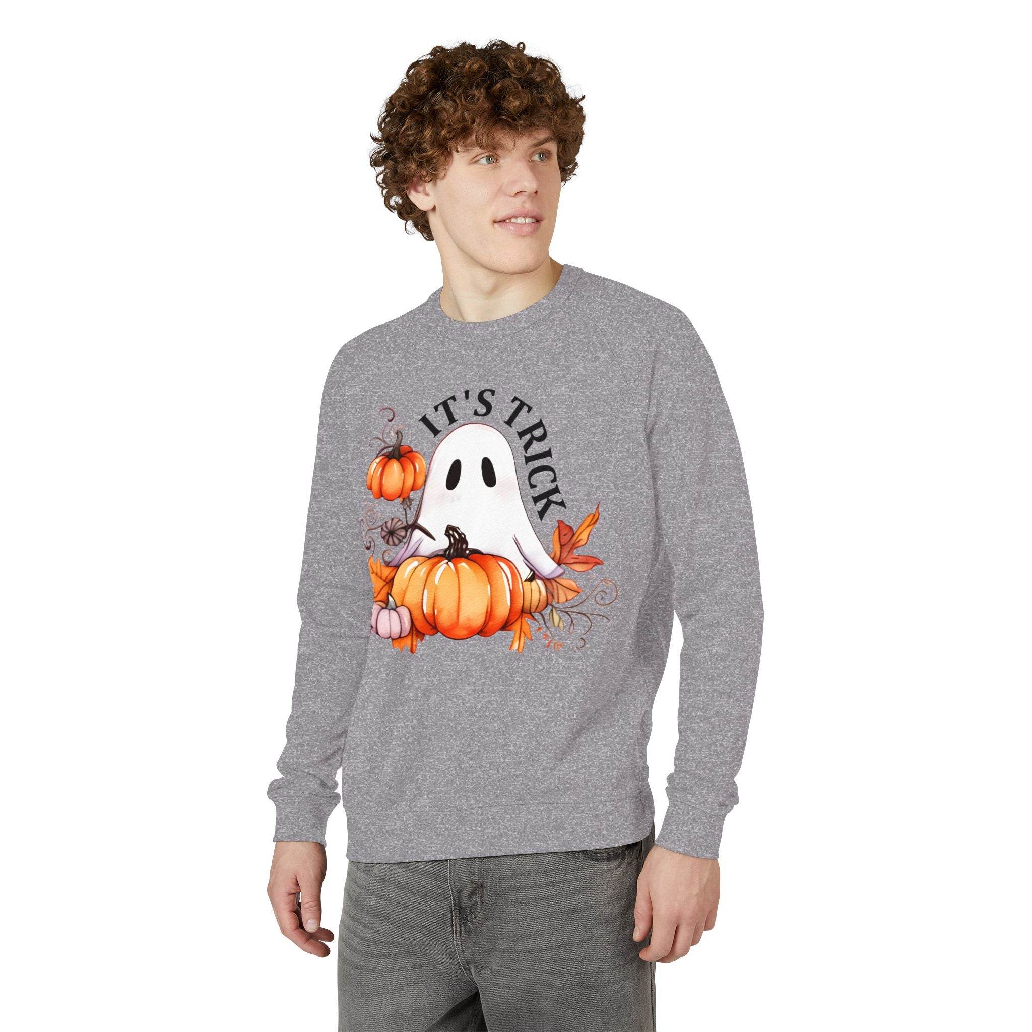 It's Trick Unisex French Terry Raglan Crewneck - Esmeralda Ecostore