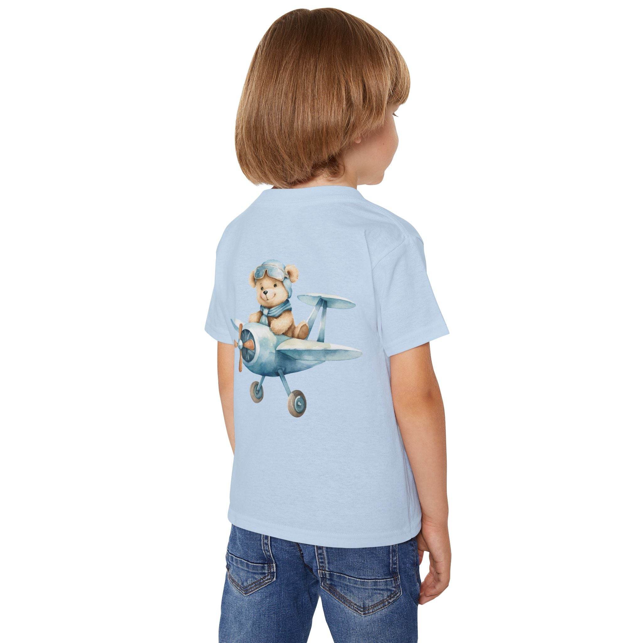 Aviator Bear Heavy Cotton™ Toddler T-shirt - Esmeralda Ecostore