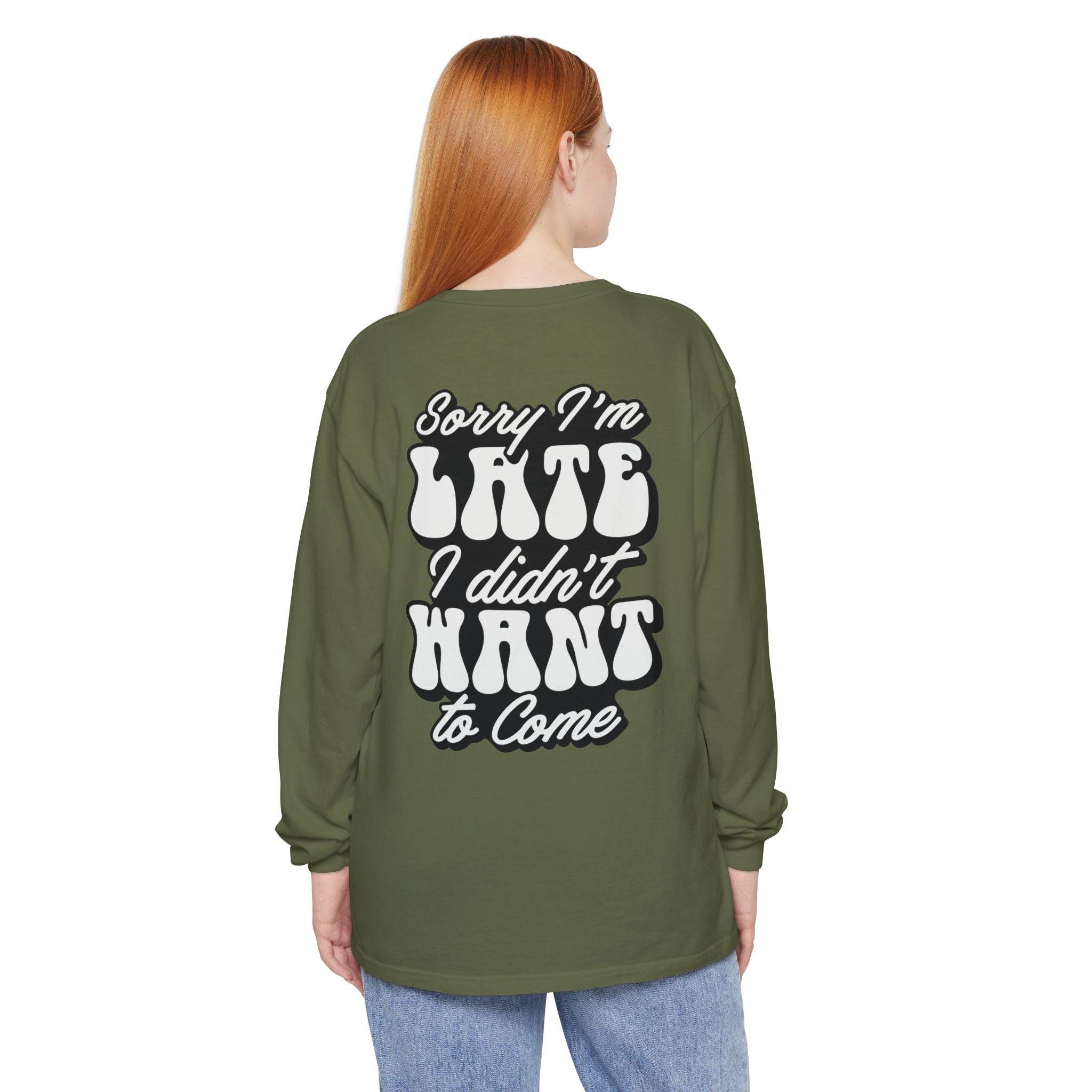 Sarcastic Unisex Garment-Dyed Long Sleeve T-Shirt - Esmeralda Ecostore