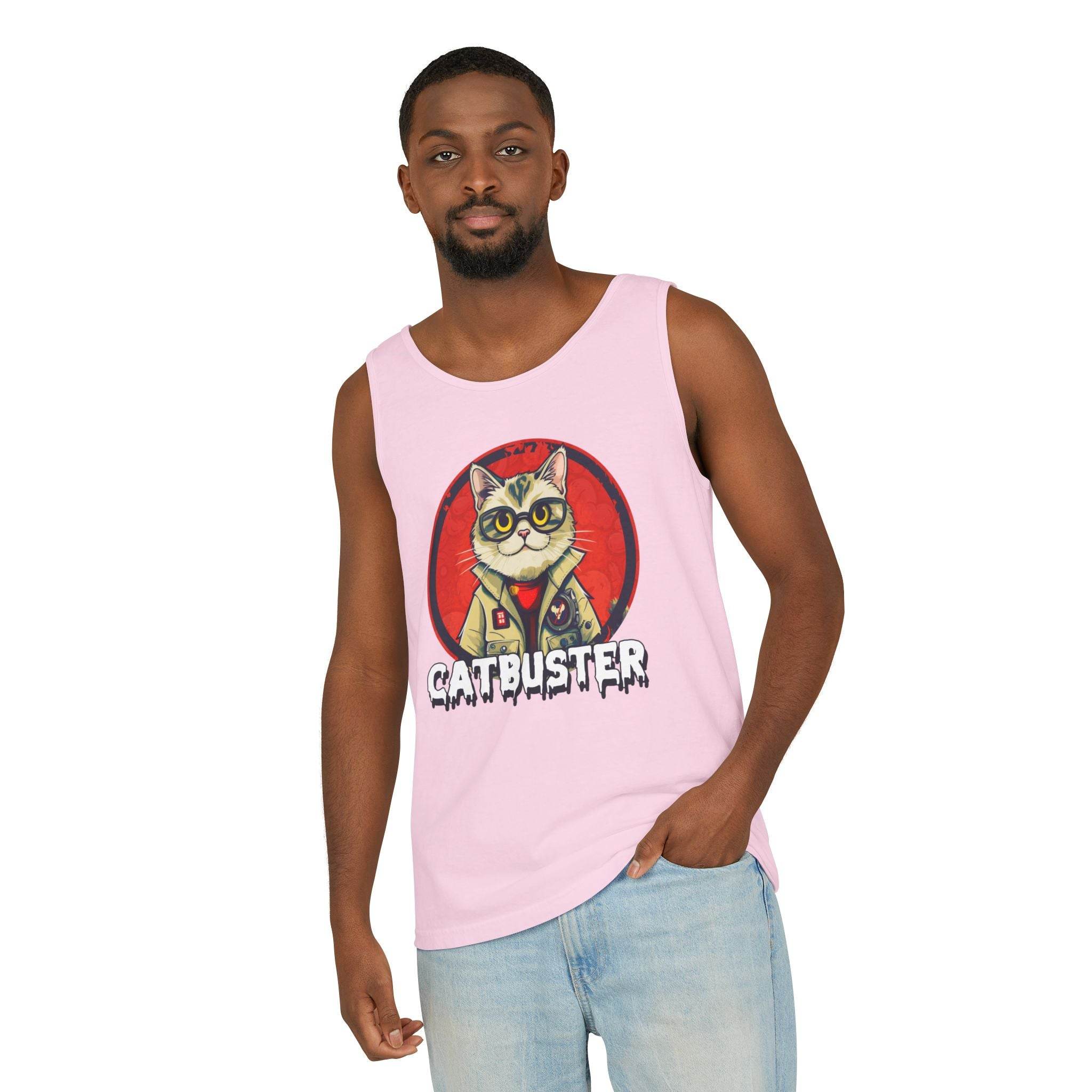 Catbuster Unisex Garment-Dyed Tank Top - Esmeralda Ecostore