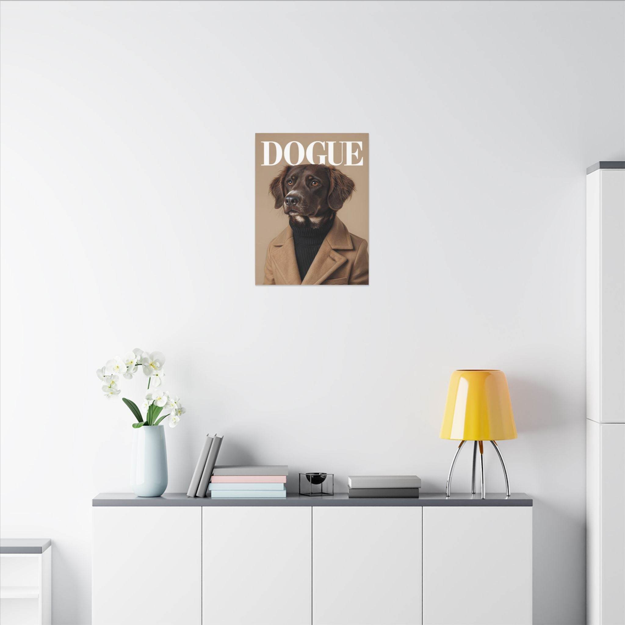 Stylish Dog Art Print Matte Canvas Stretched 0.75" - Multi-Size