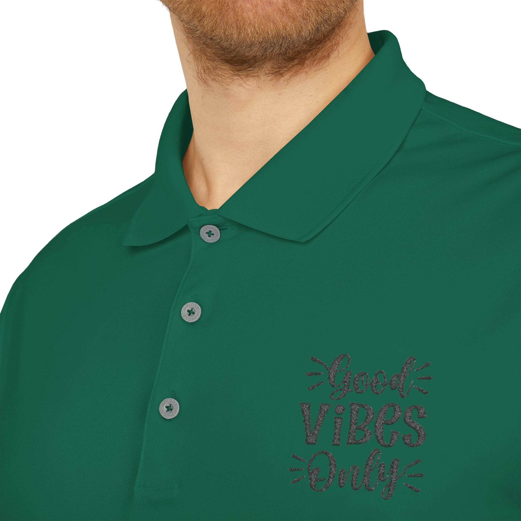 Good Vibes Only Adidas Unisex Performance Polo - Esmeralda Ecostore