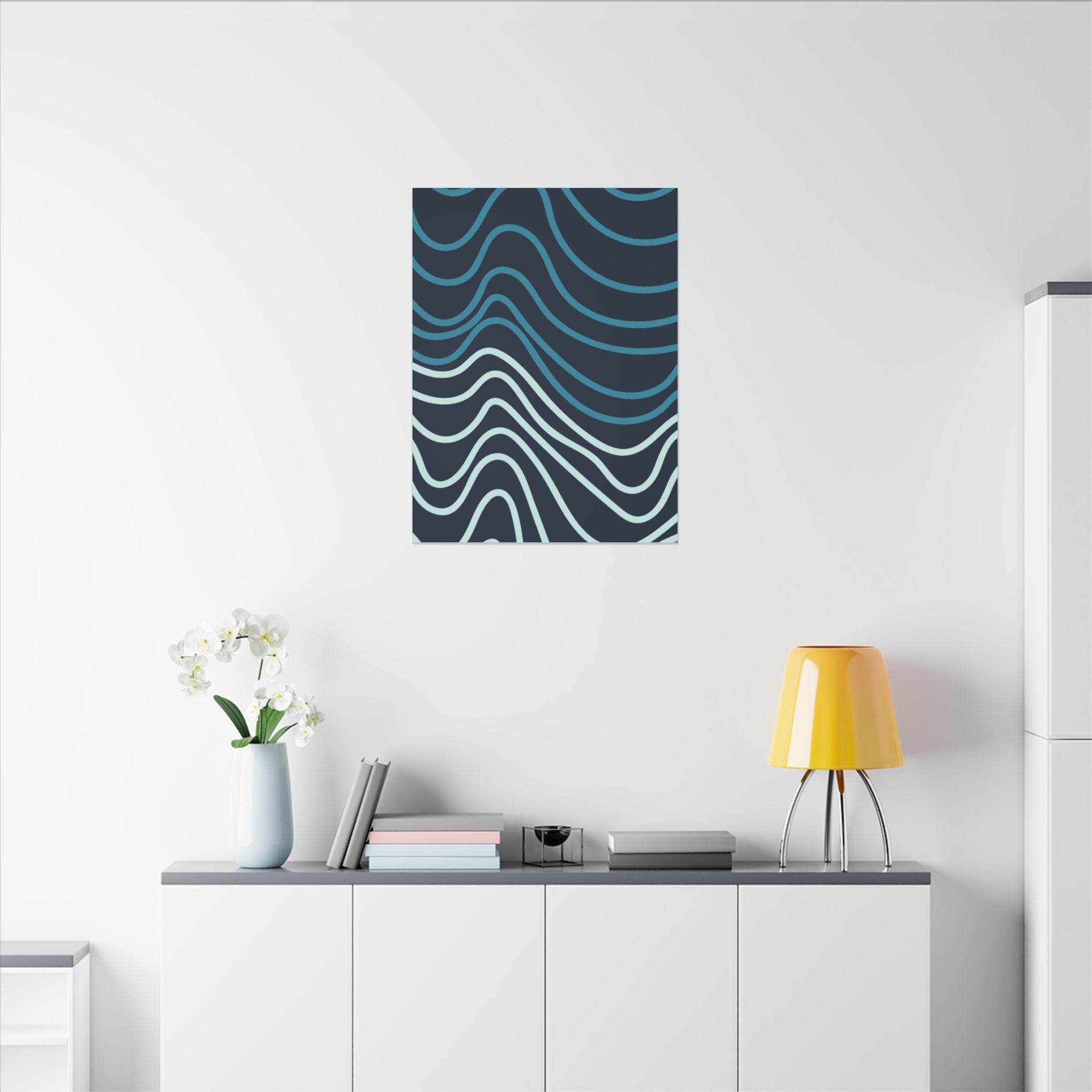 Wiggle Waves Matte Canvas Stretched Multi-Size - Esmeralda Ecostore