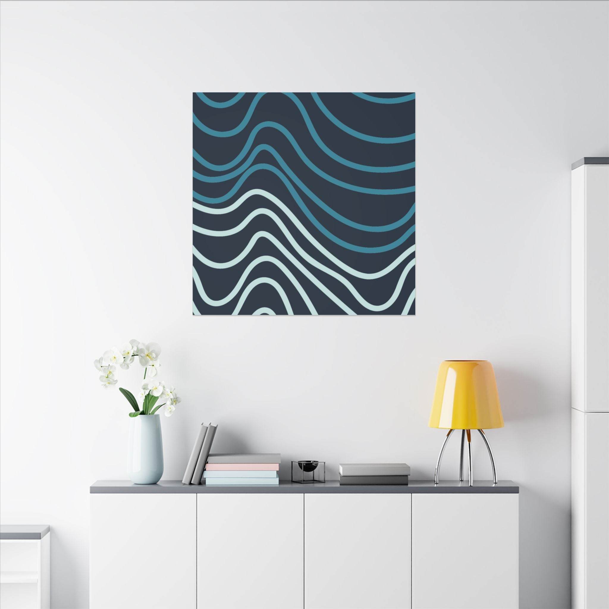 Wiggle Waves Matte Canvas Stretched Multi-Size - Esmeralda Ecostore