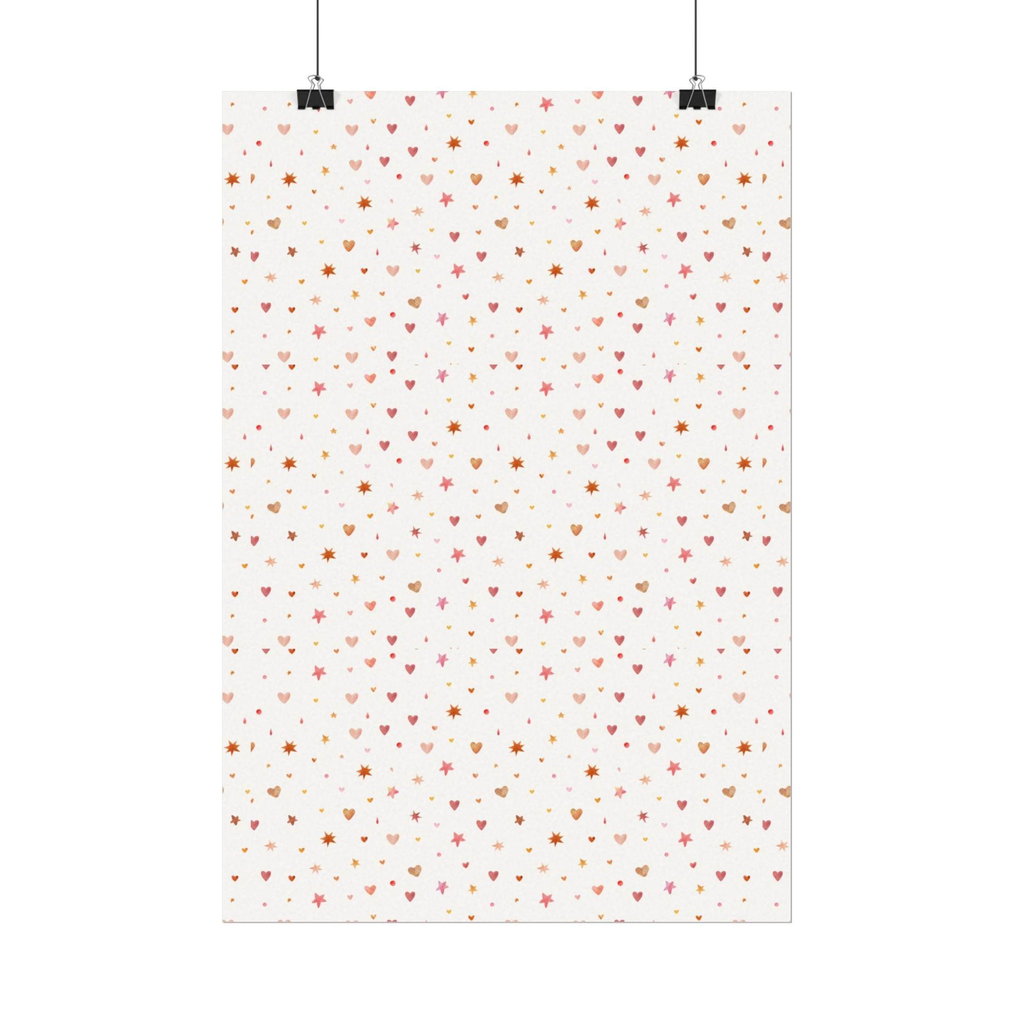 Heart Sparkle Textured Watercolor Matte Posters - Posters - Esmeralda Ecostore