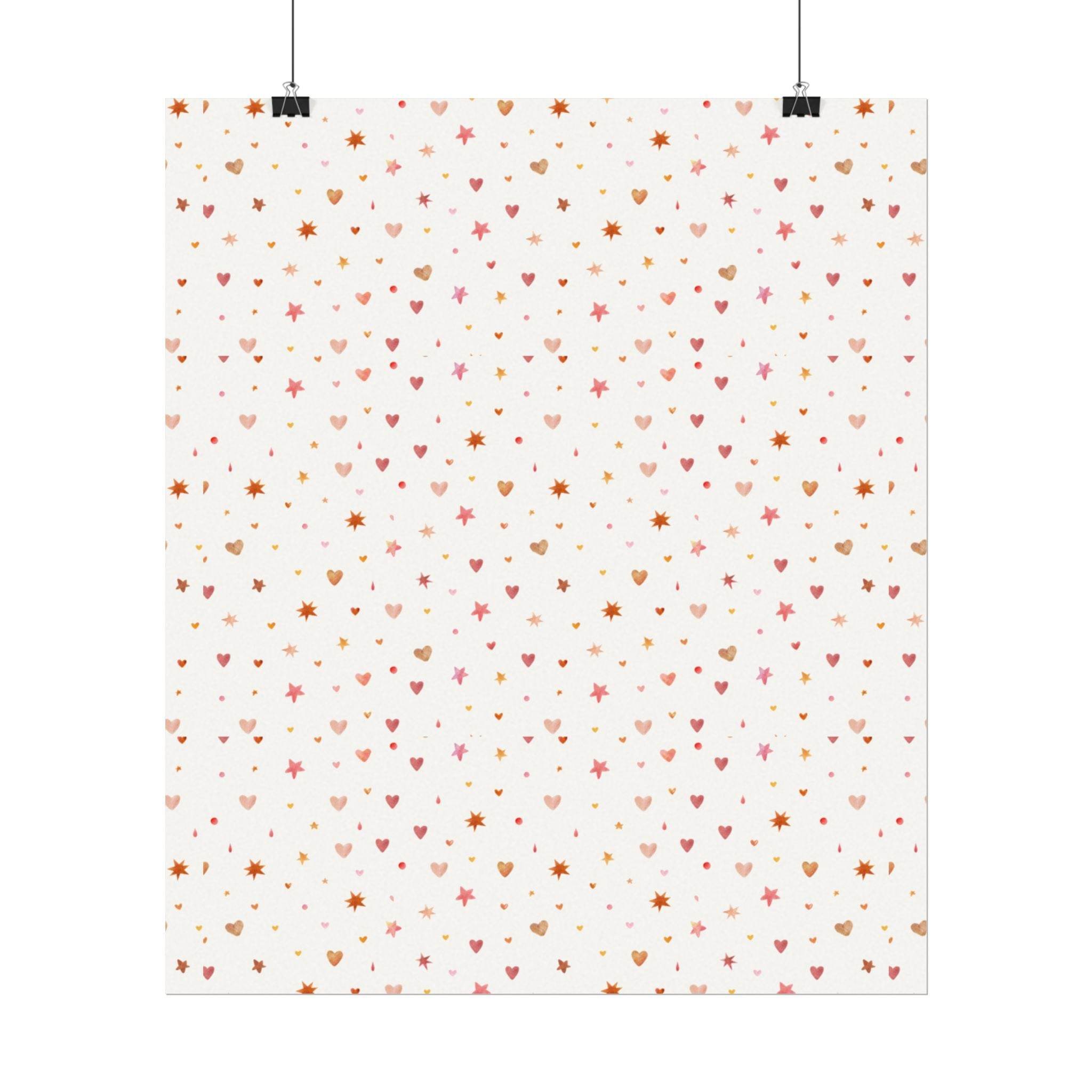 Heart Sparkle Textured Watercolor Matte Posters - Posters - Esmeralda Ecostore