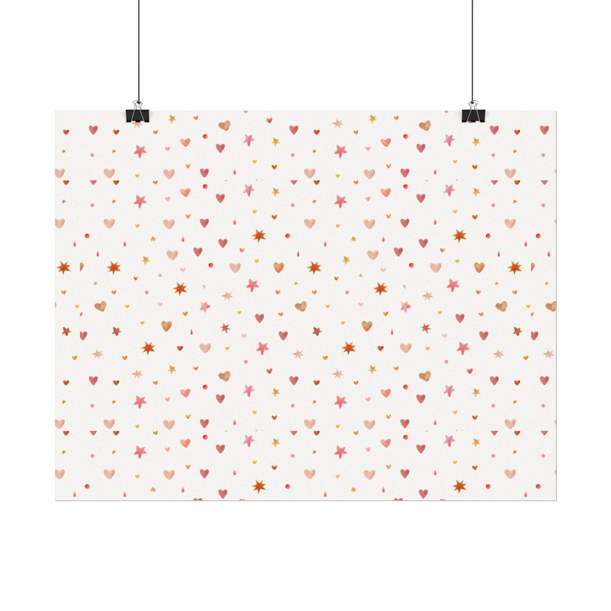 Heart Sparkle Textured Watercolor Matte Posters - Posters - Esmeralda Ecostore