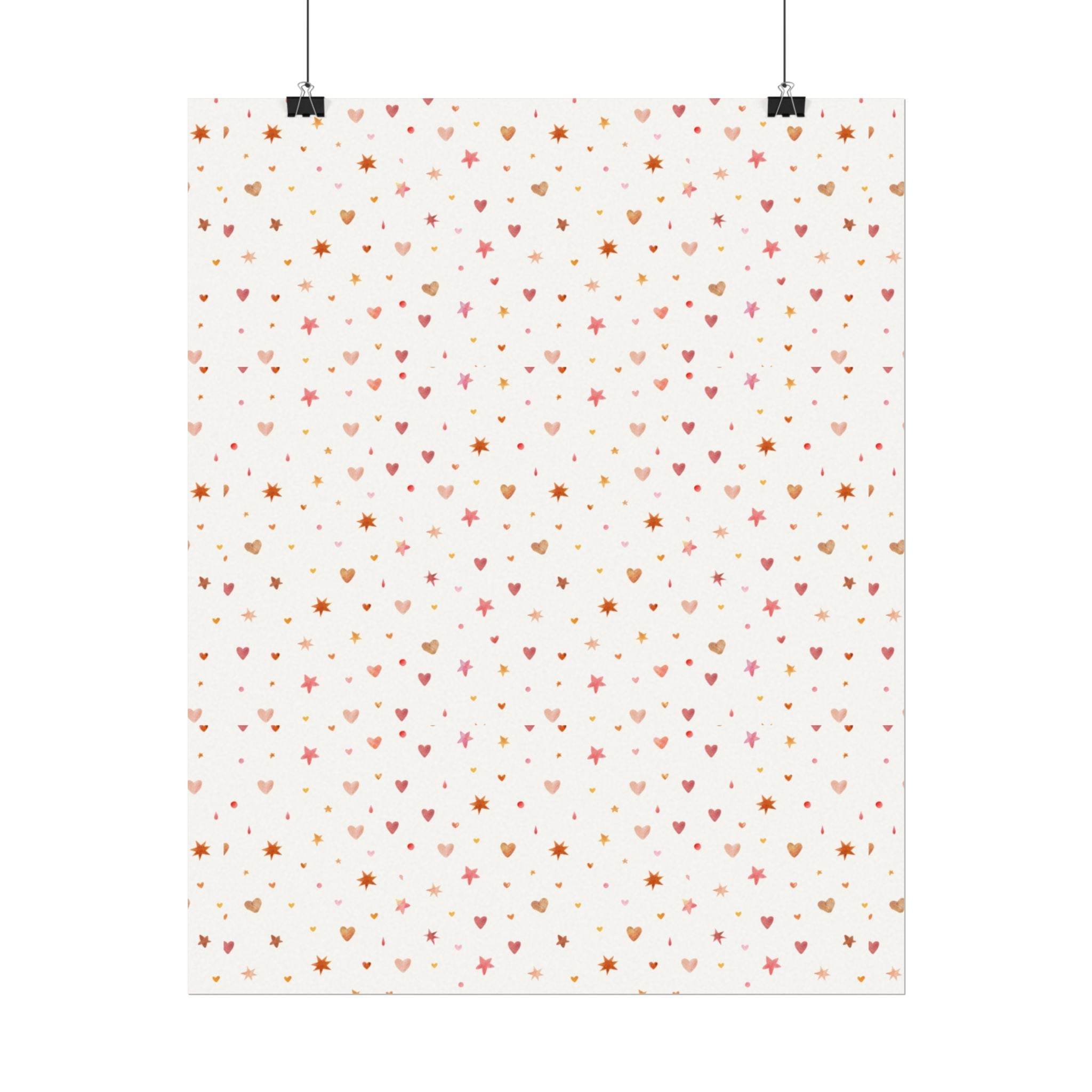 Heart Sparkle Textured Watercolor Matte Posters - Posters - Esmeralda Ecostore