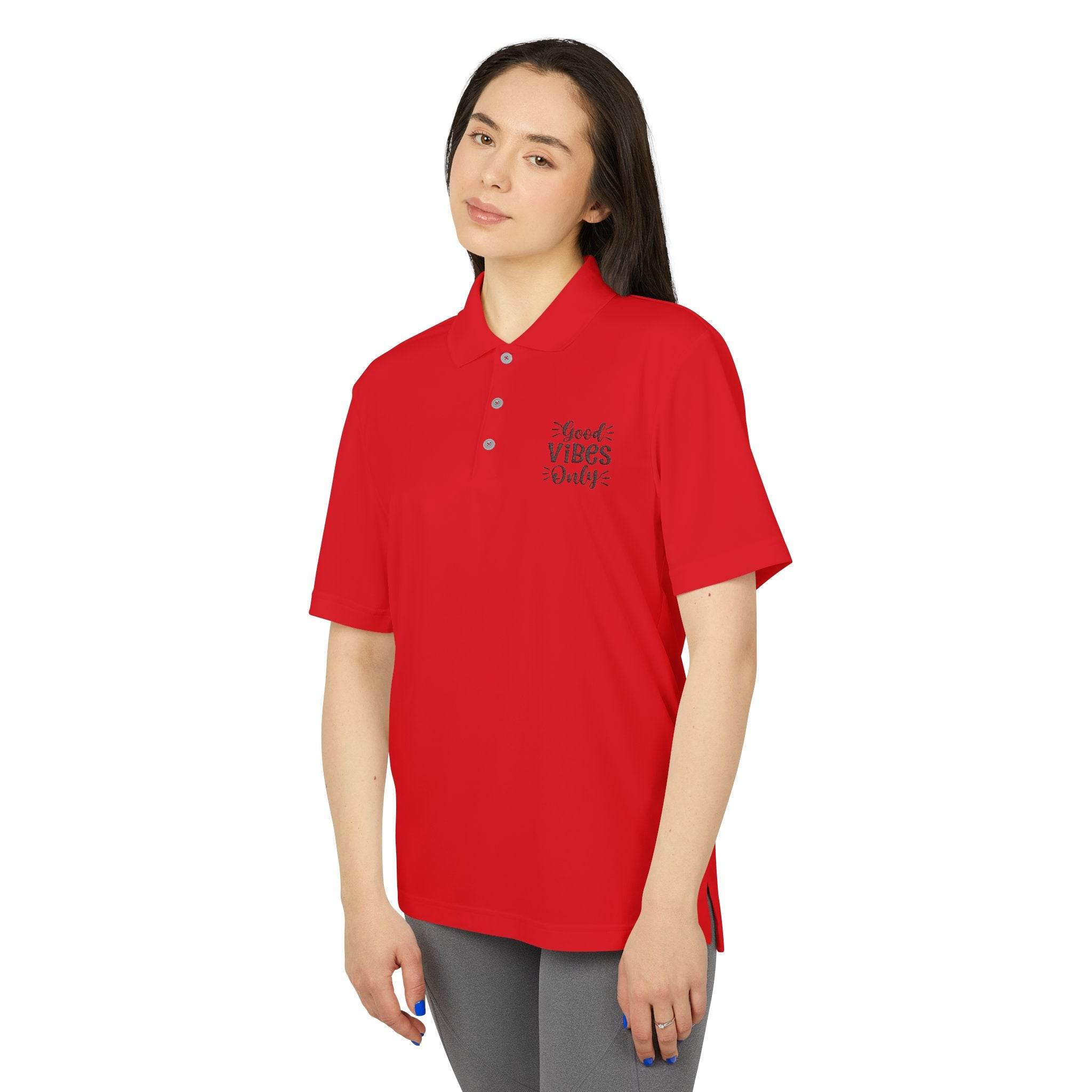 Good Vibes Only Adidas Unisex Performance Polo - Esmeralda Ecostore