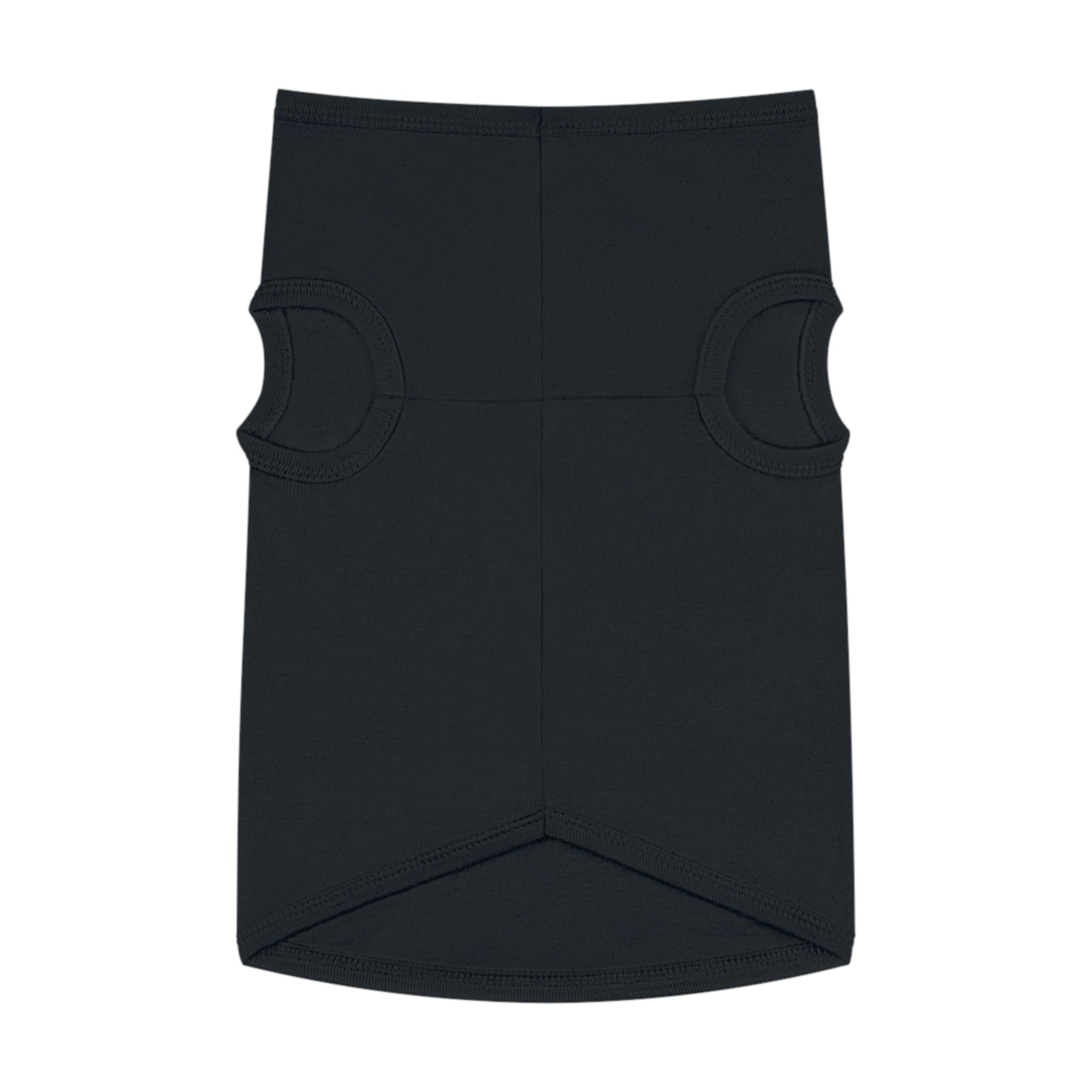 Printify black dog tee eco-friendly pet tank top with reinforced armholes and tapered hem for comfort