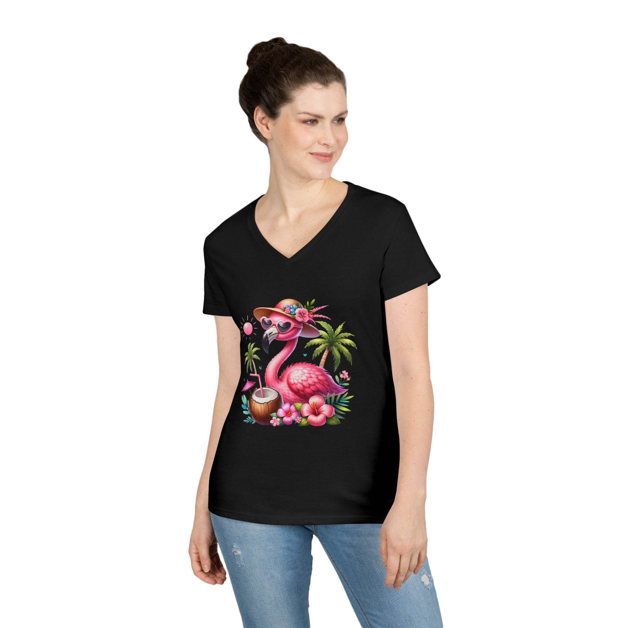 Tropical Chill Ladies's V-Neck T-Shirt - Esmeralda Ecostore