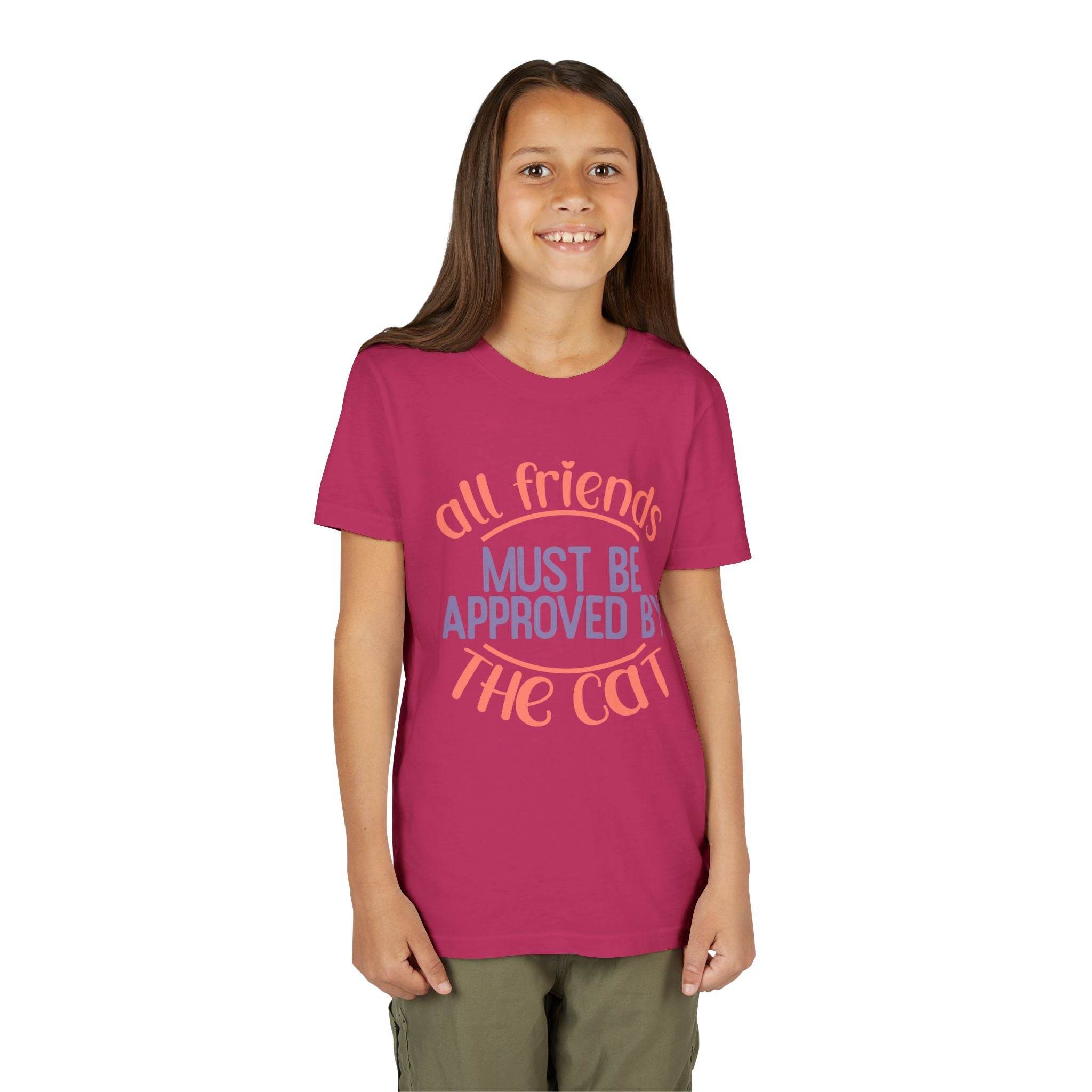 All Friends must be Approved by the Cat Youth Short Sleeve Tee - Esmeralda Ecostore