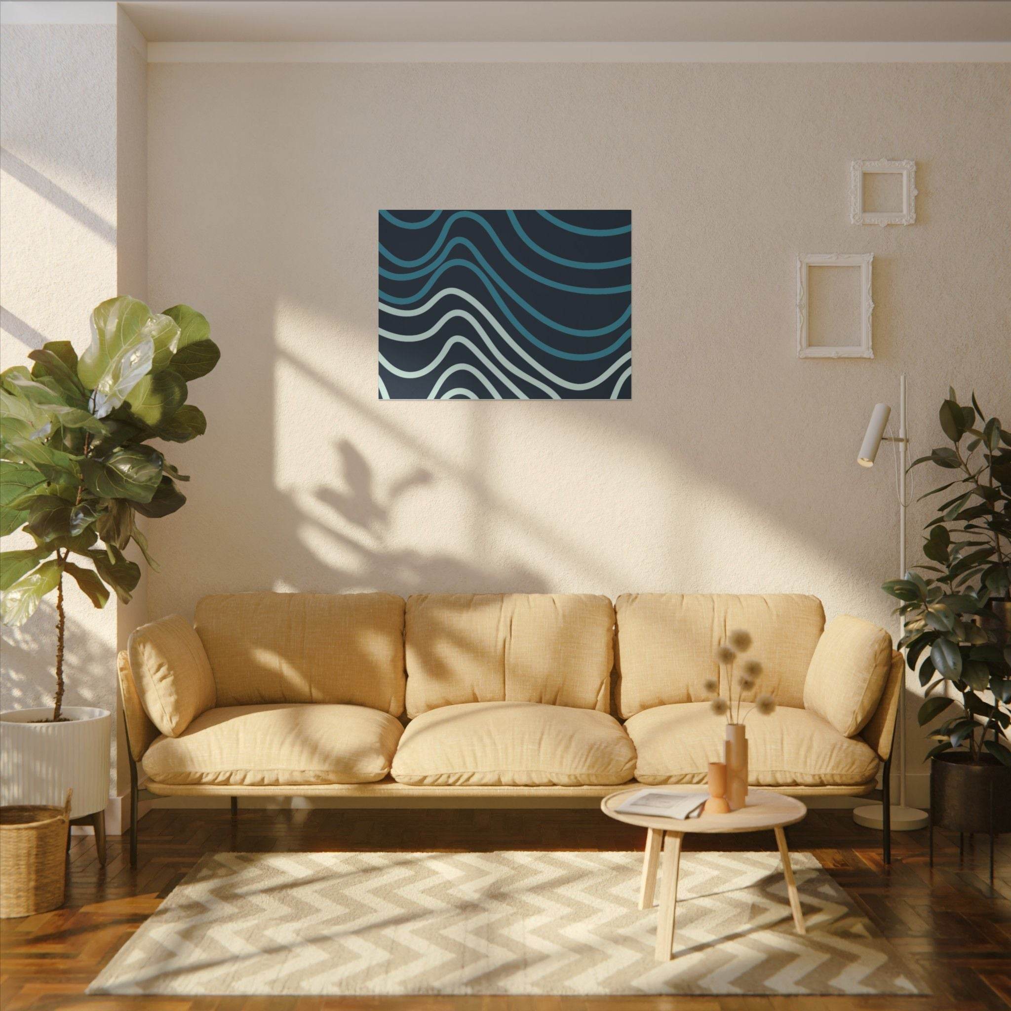 Wiggle Waves Matte Canvas Stretched Multi-Size - Esmeralda Ecostore