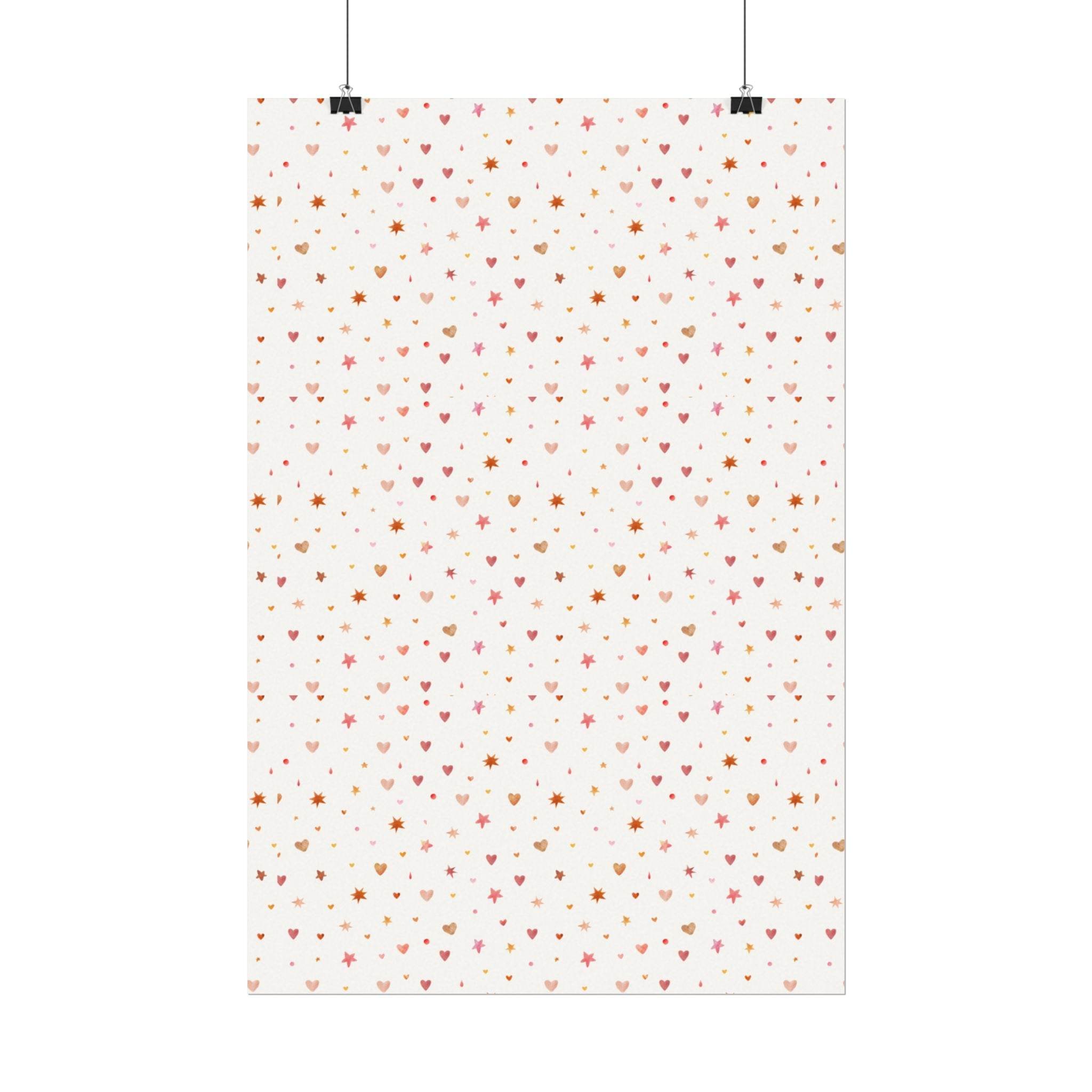 Heart Sparkle Textured Watercolor Matte Posters - Posters - Esmeralda Ecostore
