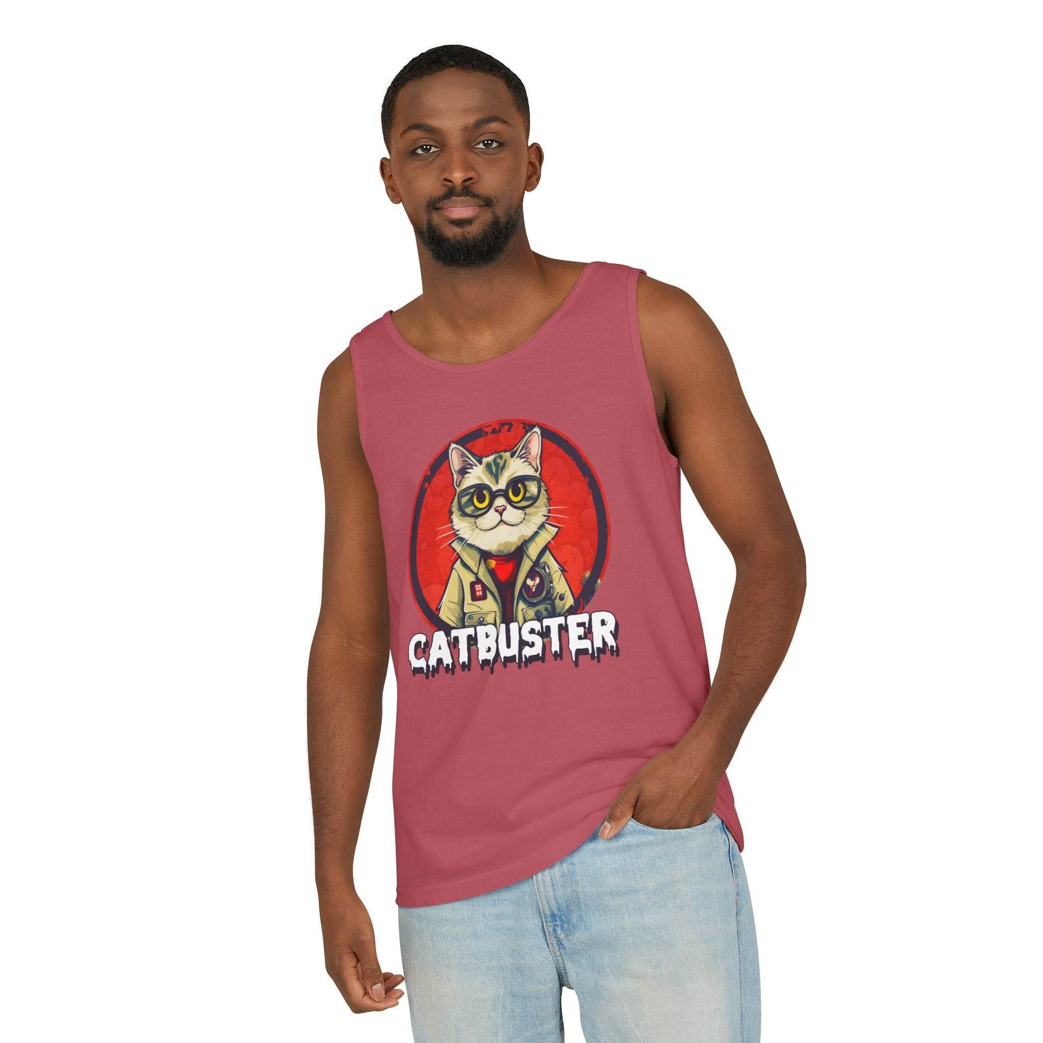 Catbuster Unisex Garment-Dyed Tank Top - Esmeralda Ecostore