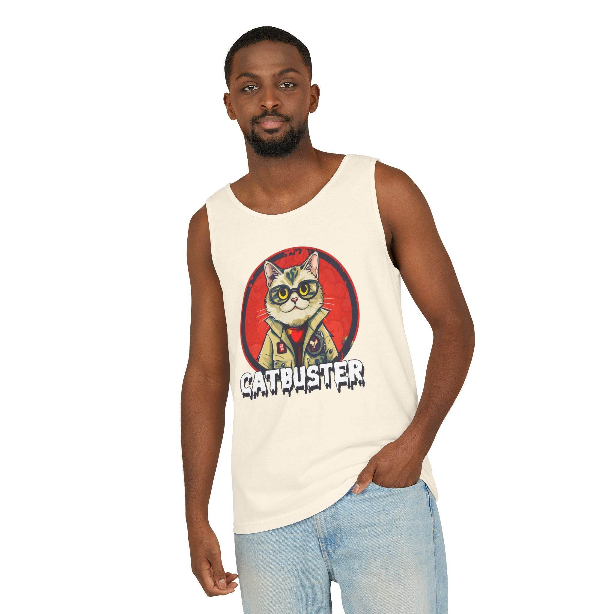 Catbuster Unisex Garment-Dyed Tank Top - Esmeralda Ecostore