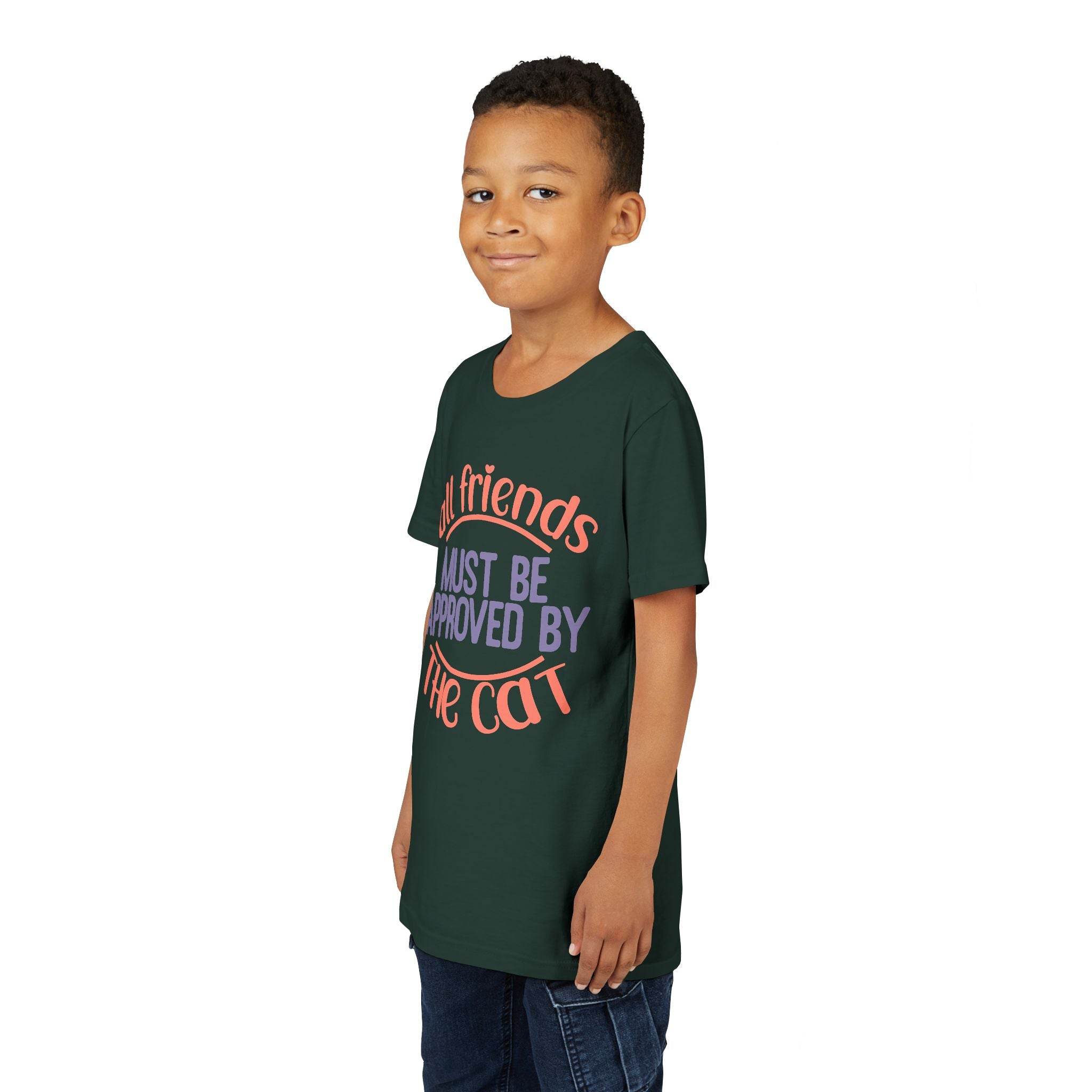 All Friends must be Approved by the Cat Youth Short Sleeve Tee - Esmeralda Ecostore