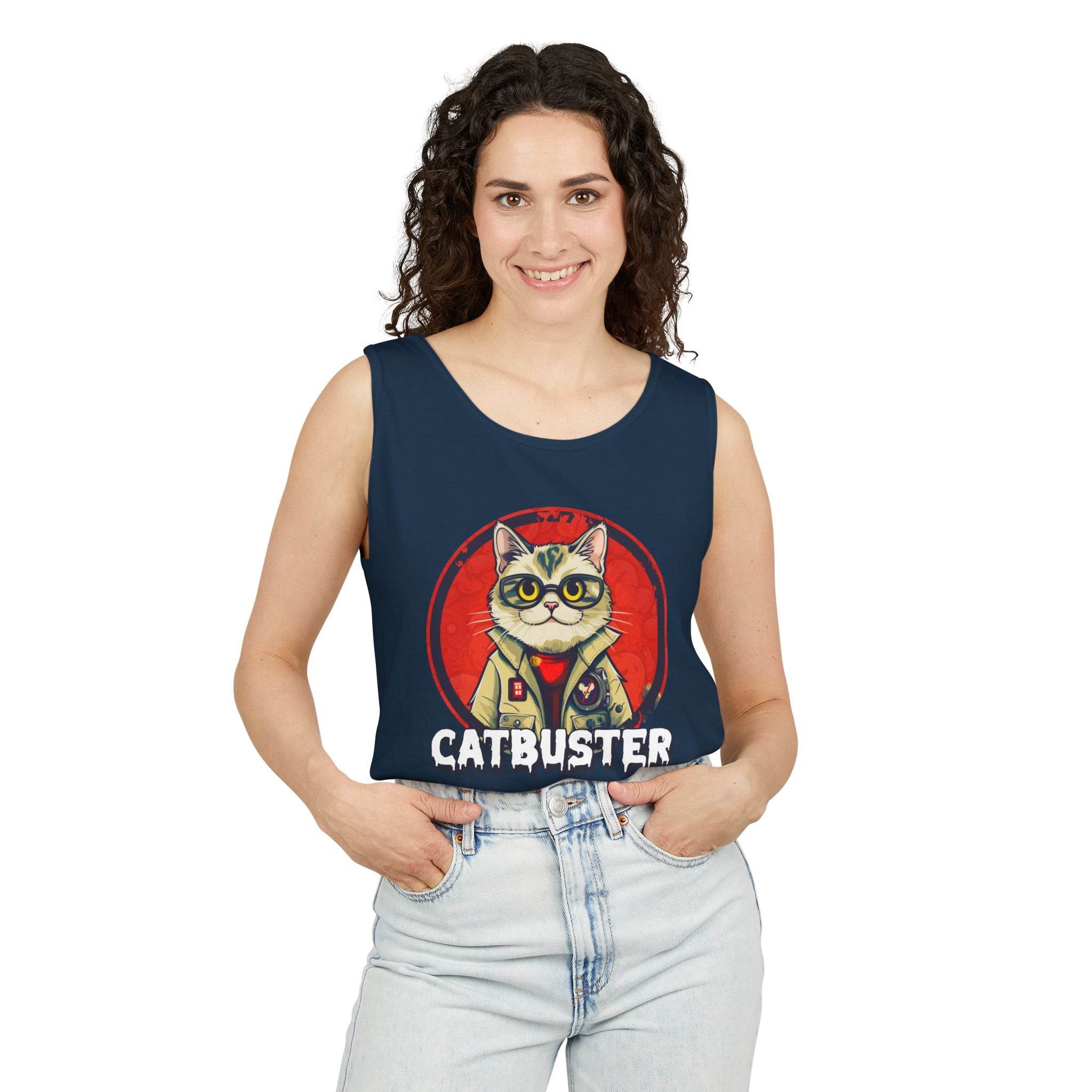 Catbuster Unisex Garment-Dyed Tank Top - Esmeralda Ecostore