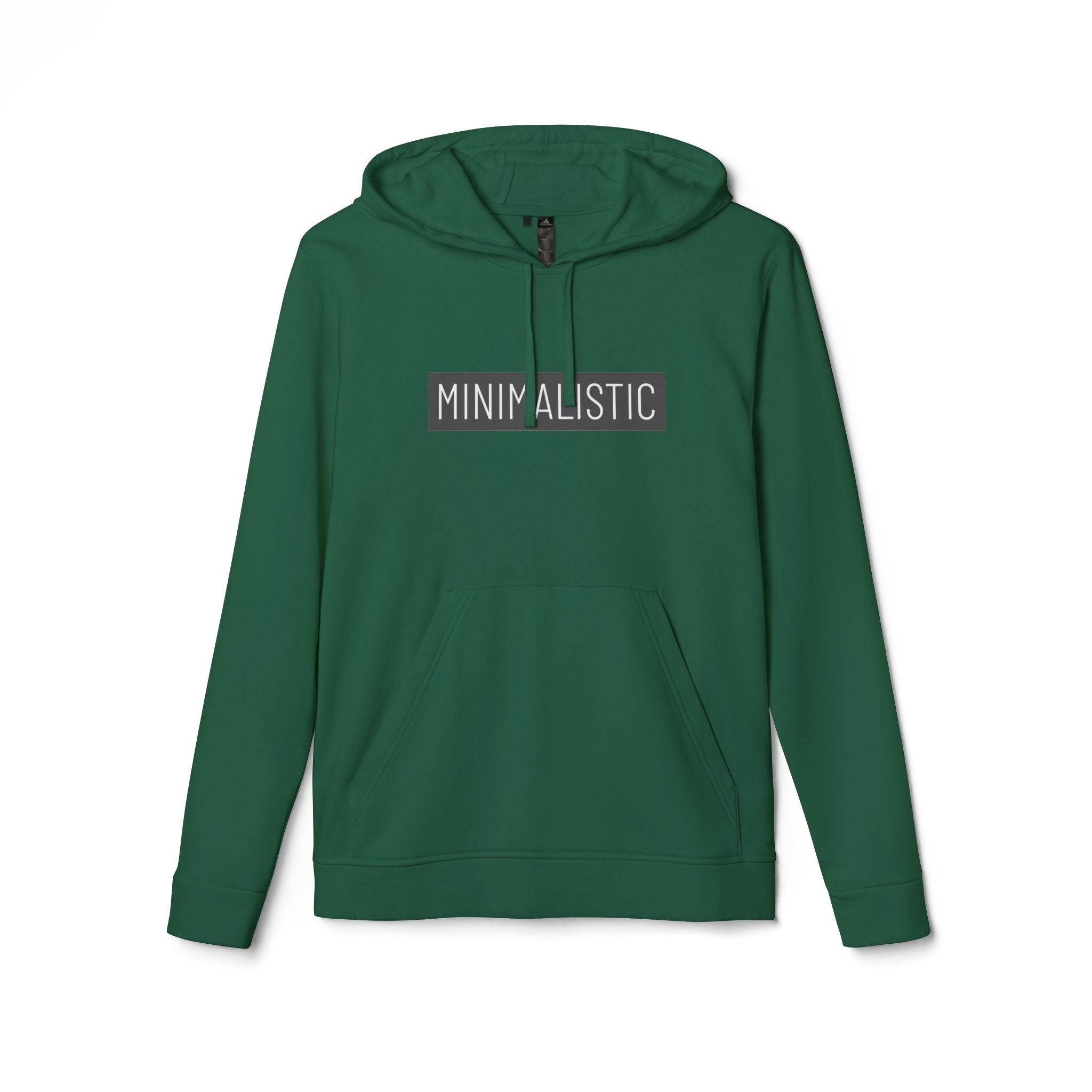 Printify minimalist green eco friendly unisex hoodie with front pocket and drawstring hood