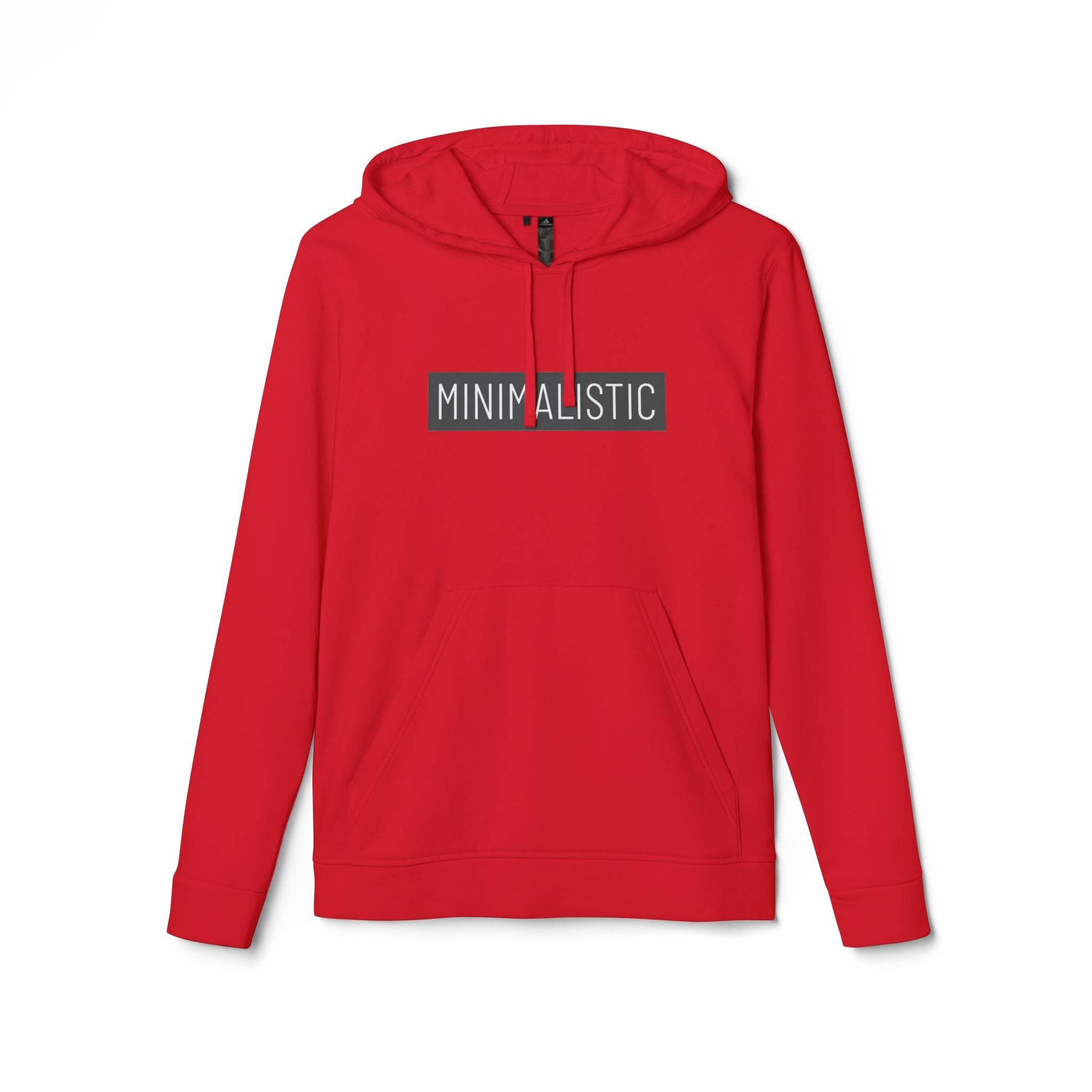 Red eco-friendly unisex hoodie with minimalist design and front pocket from Printify