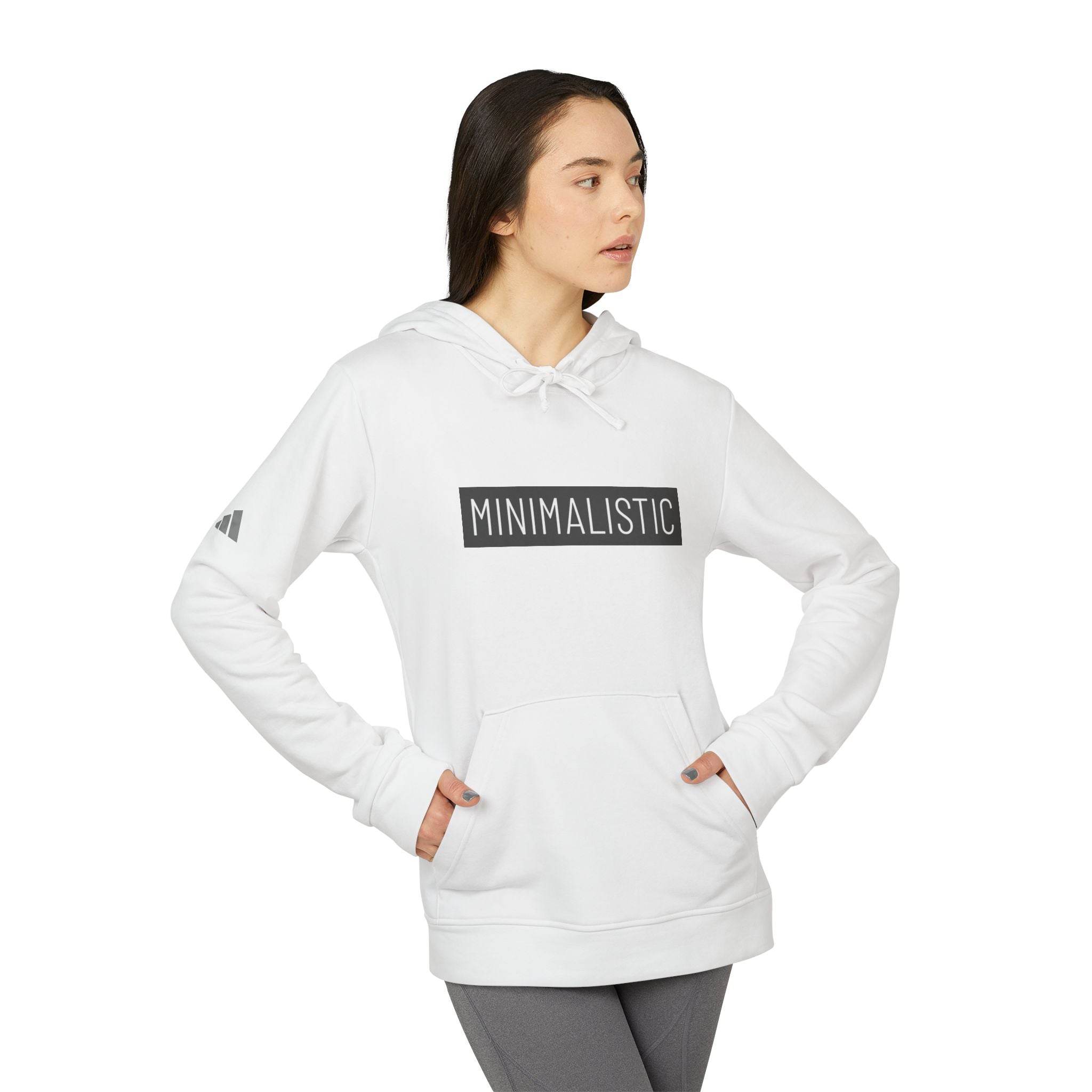 Printify eco-friendly unisex hoodie in white with minimalistic design and front pocket