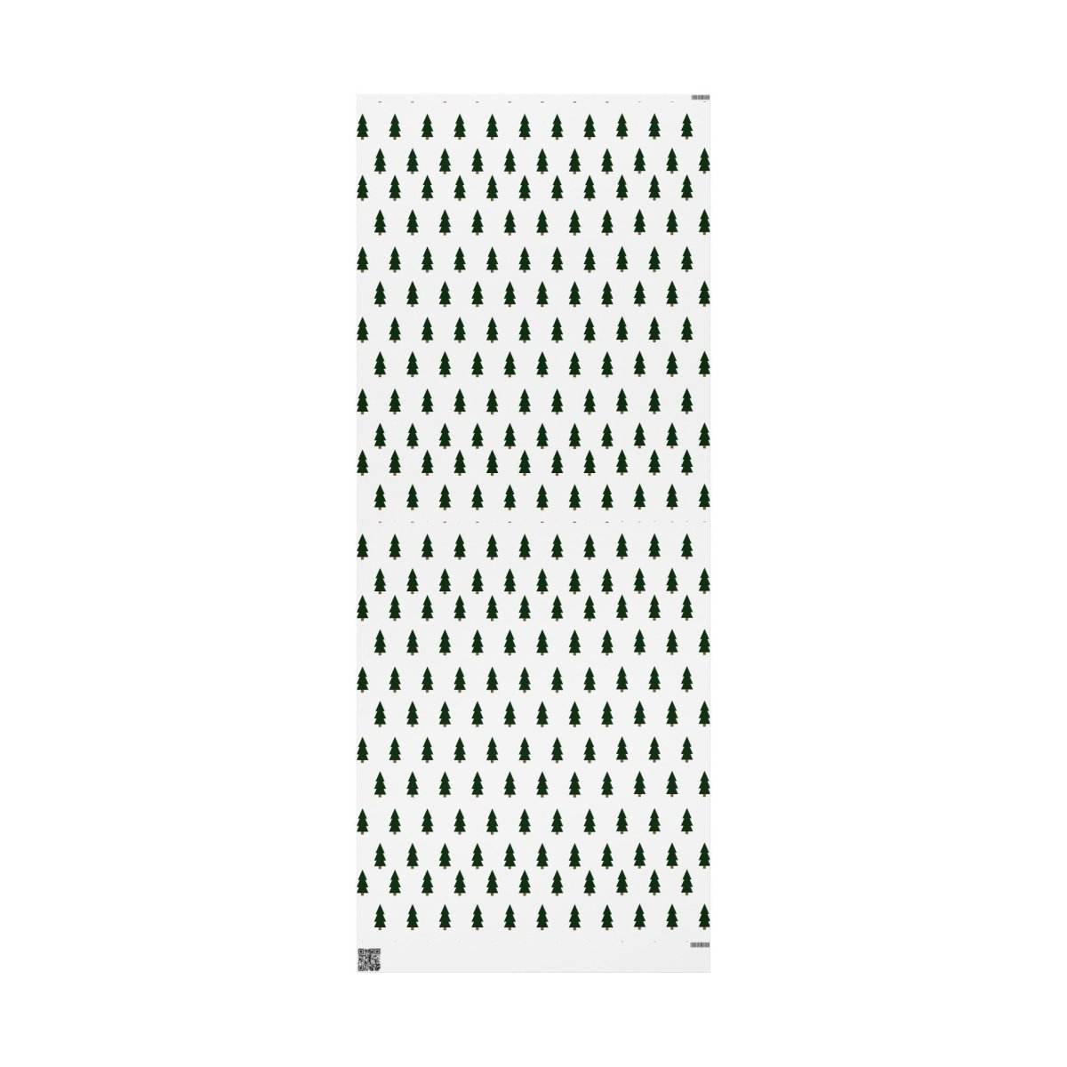 Printify Christmas tree wrapping paper with green tree pattern on white background for seasonal decorations