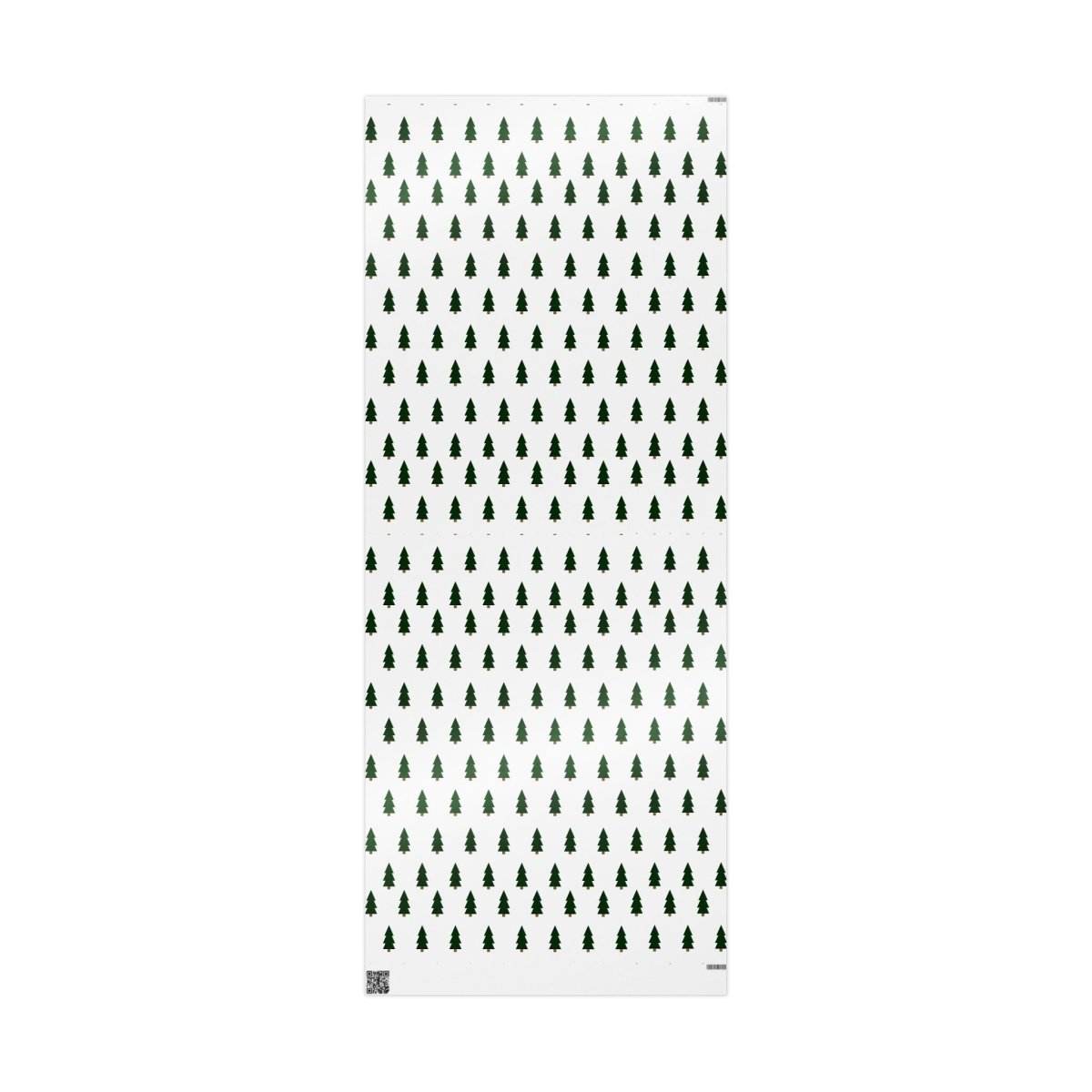 Printify seasonal decorations Christmas tree wrapping paper with green tree pattern on white background