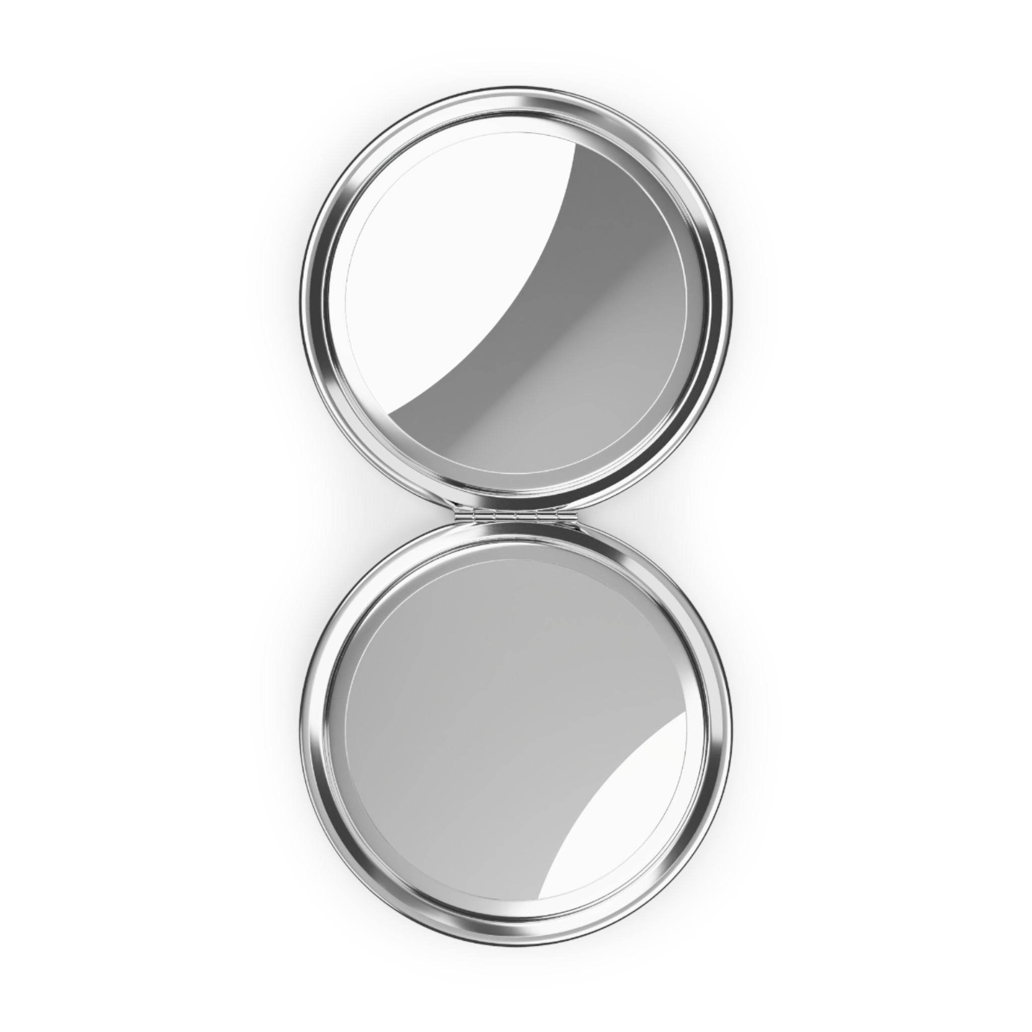 Printify personalized compact travel mirror double sided silver metal pocket mirror for on the go touch ups