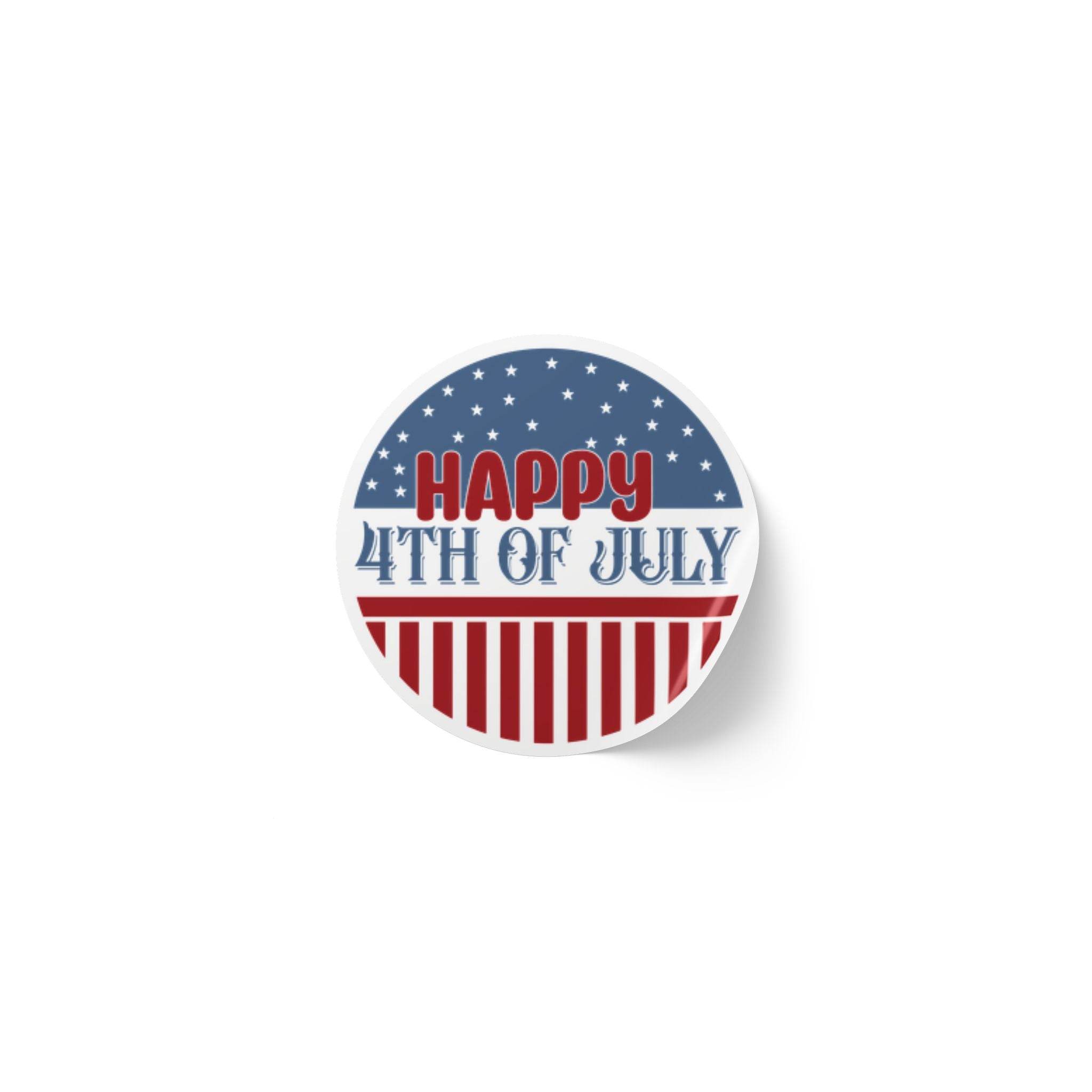 Printify eco-friendly 4th of July stickers with stars and stripes patriotic design