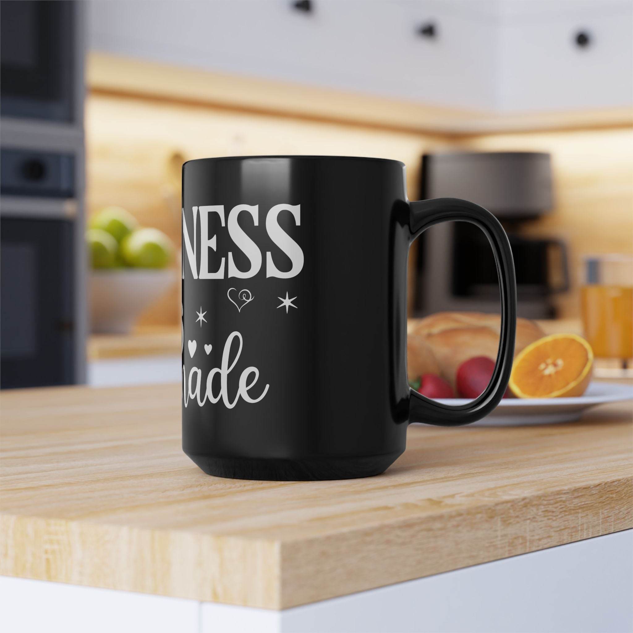 Happiness is Homemade Black Mug - 15oz - Mugs - Esmeralda Ecostore