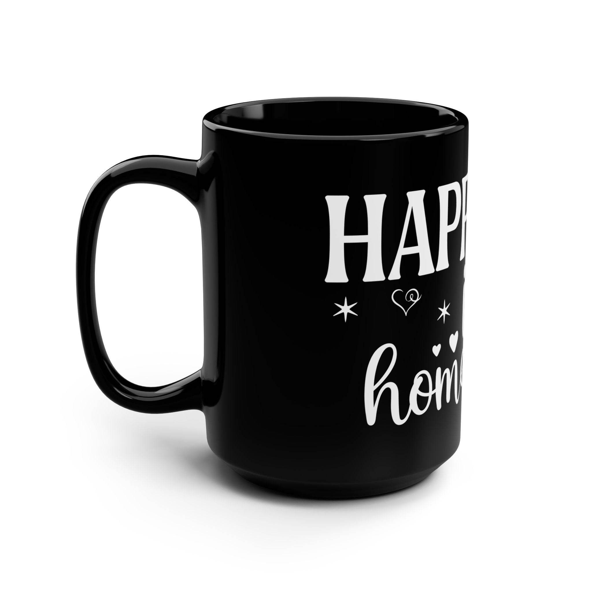 Happiness is Homemade Black Mug - 15oz - Mugs - Esmeralda Ecostore