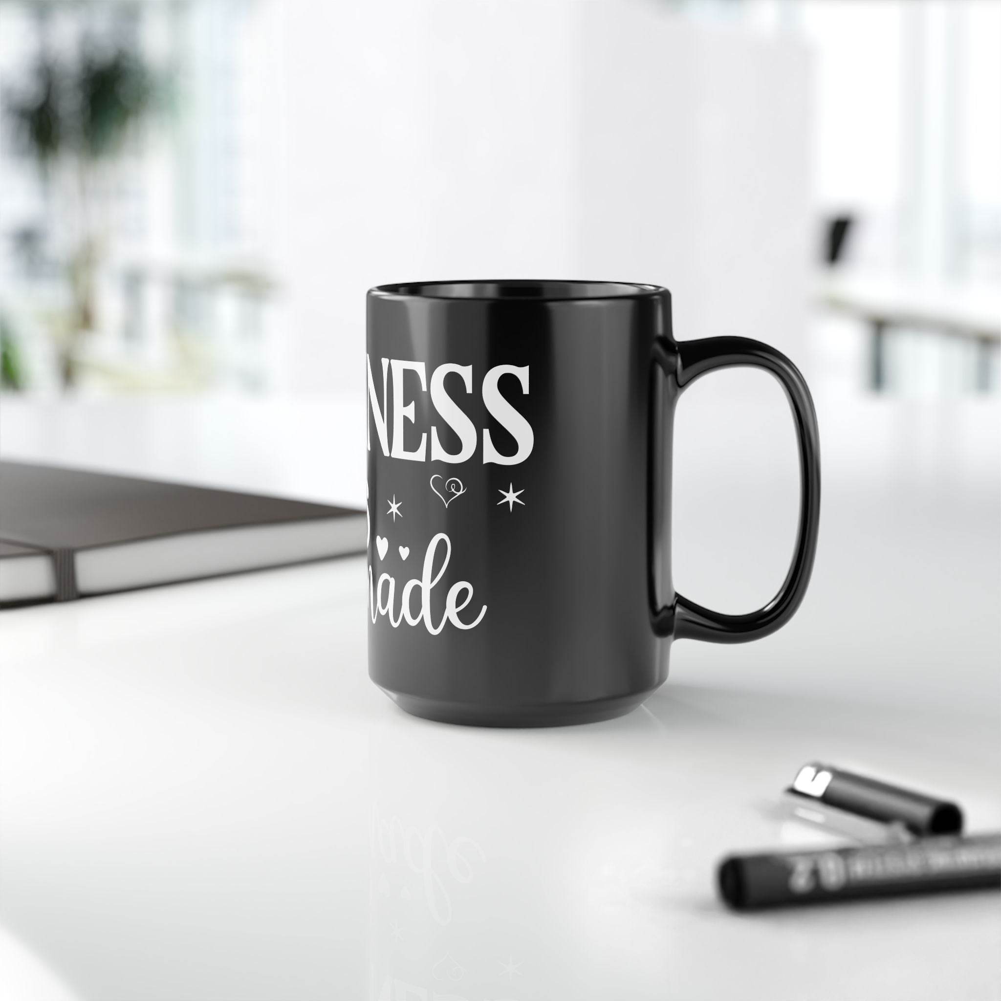 Happiness is Homemade Black Mug - 15oz - Mugs - Esmeralda Ecostore